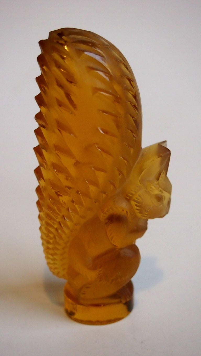 Art Deco Rene Lalique Yellow Squirrel Cachet For Sale at 1stdibs