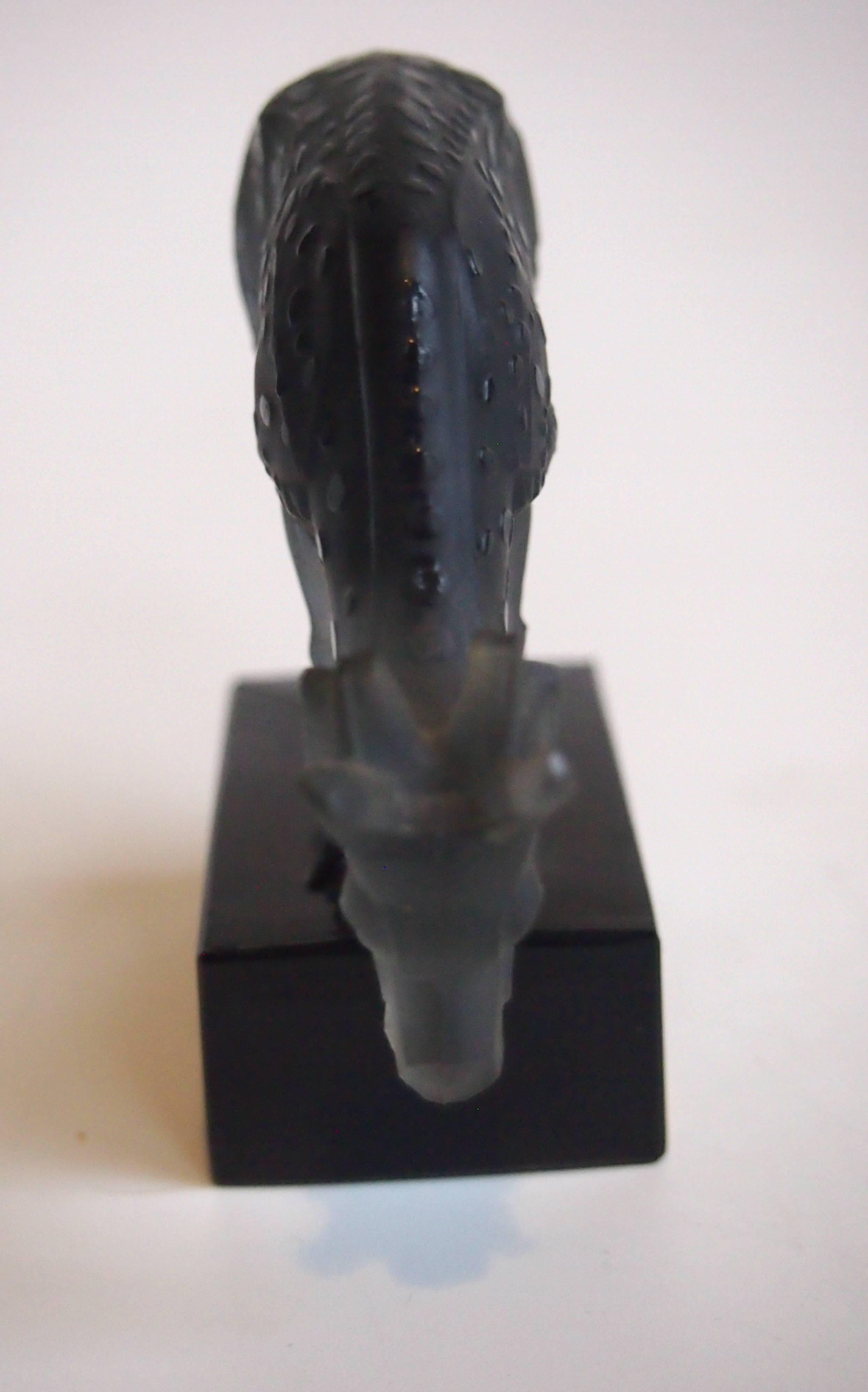 Early 20th Century French Rene Lalique Art Deco 'Smoke' Glass Daim Paperweight 1920s