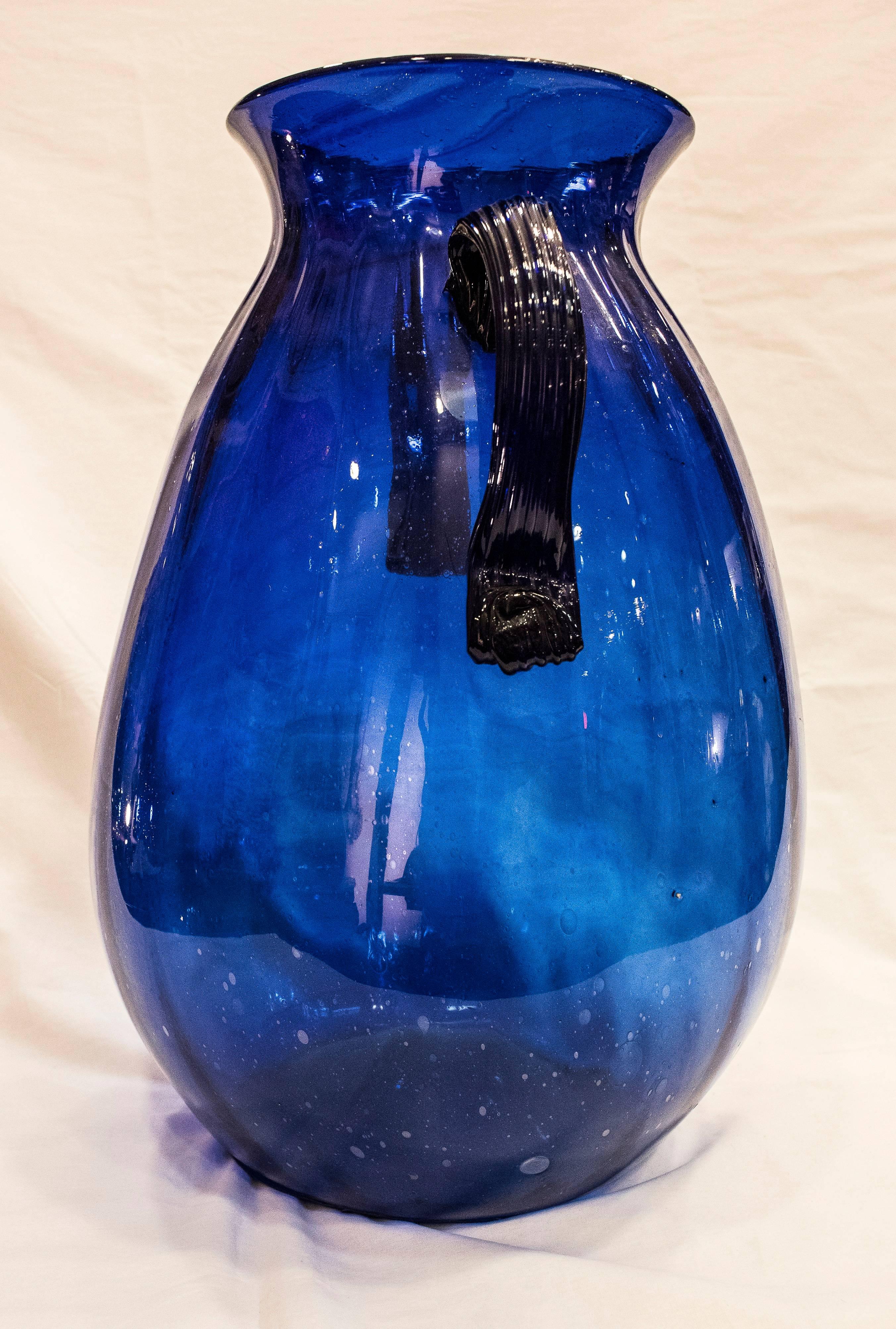 Baroque  19th Century Murano  Blue Crystal Italian Vases