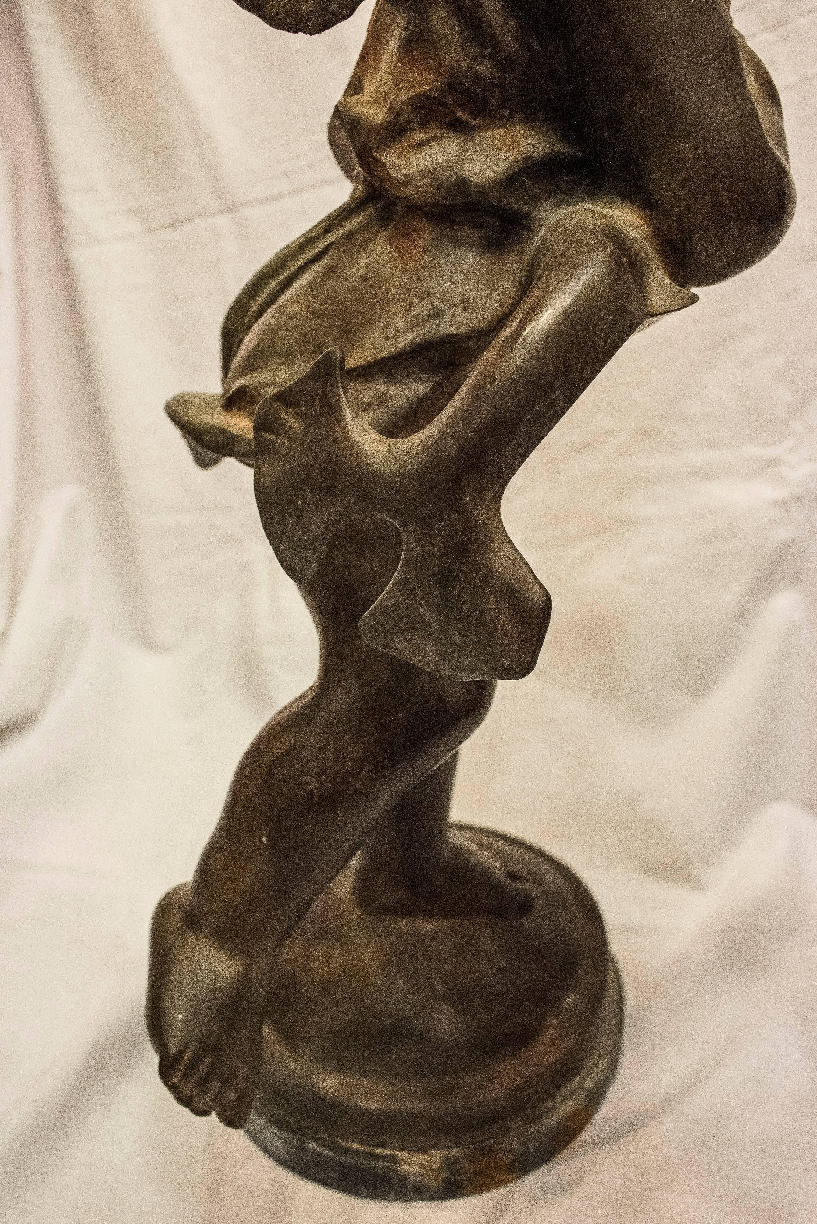 19th Century Patinated Bronze French Sculpture 