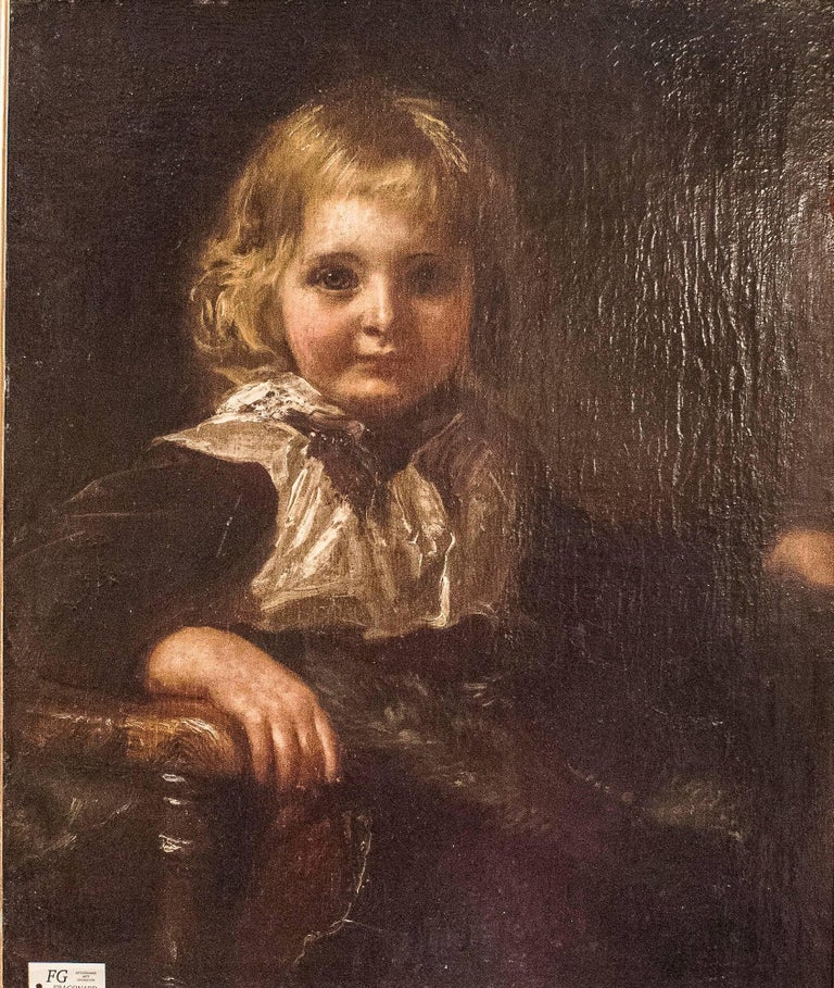 Dutch School 18th Century Oil on Canvas "Portrait of a Child" at 1stDibs