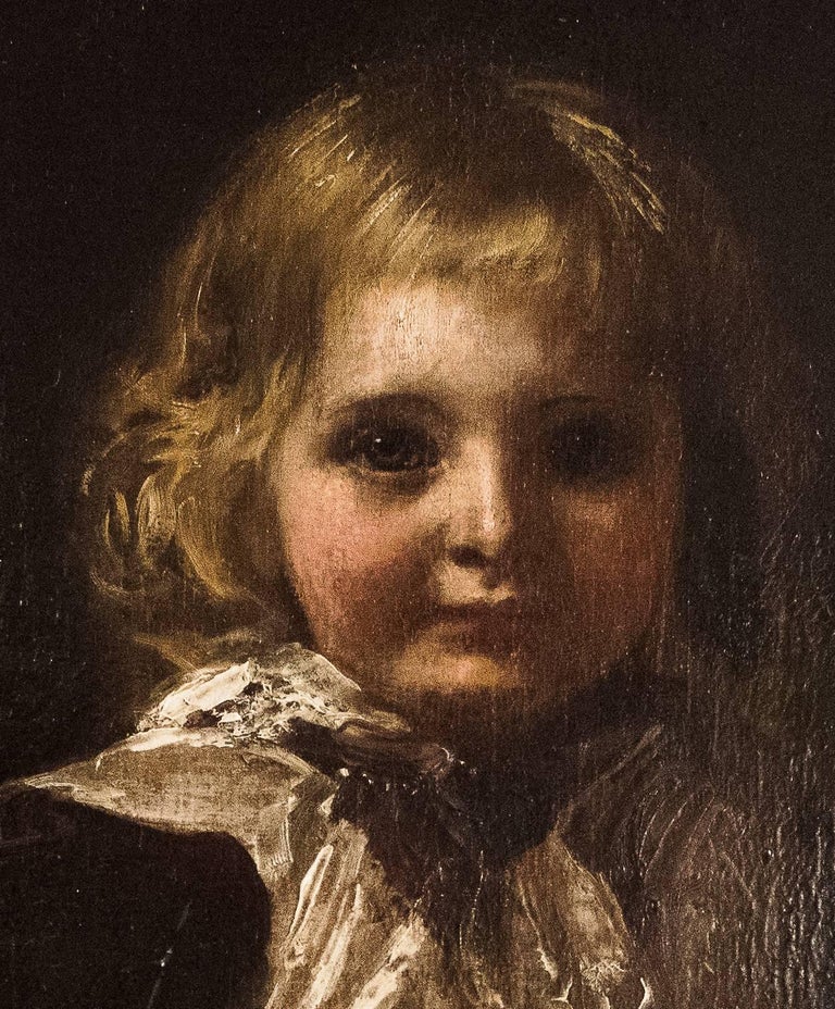 Dutch School 18th Century Oil on Canvas "Portrait of a Child" at 1stDibs