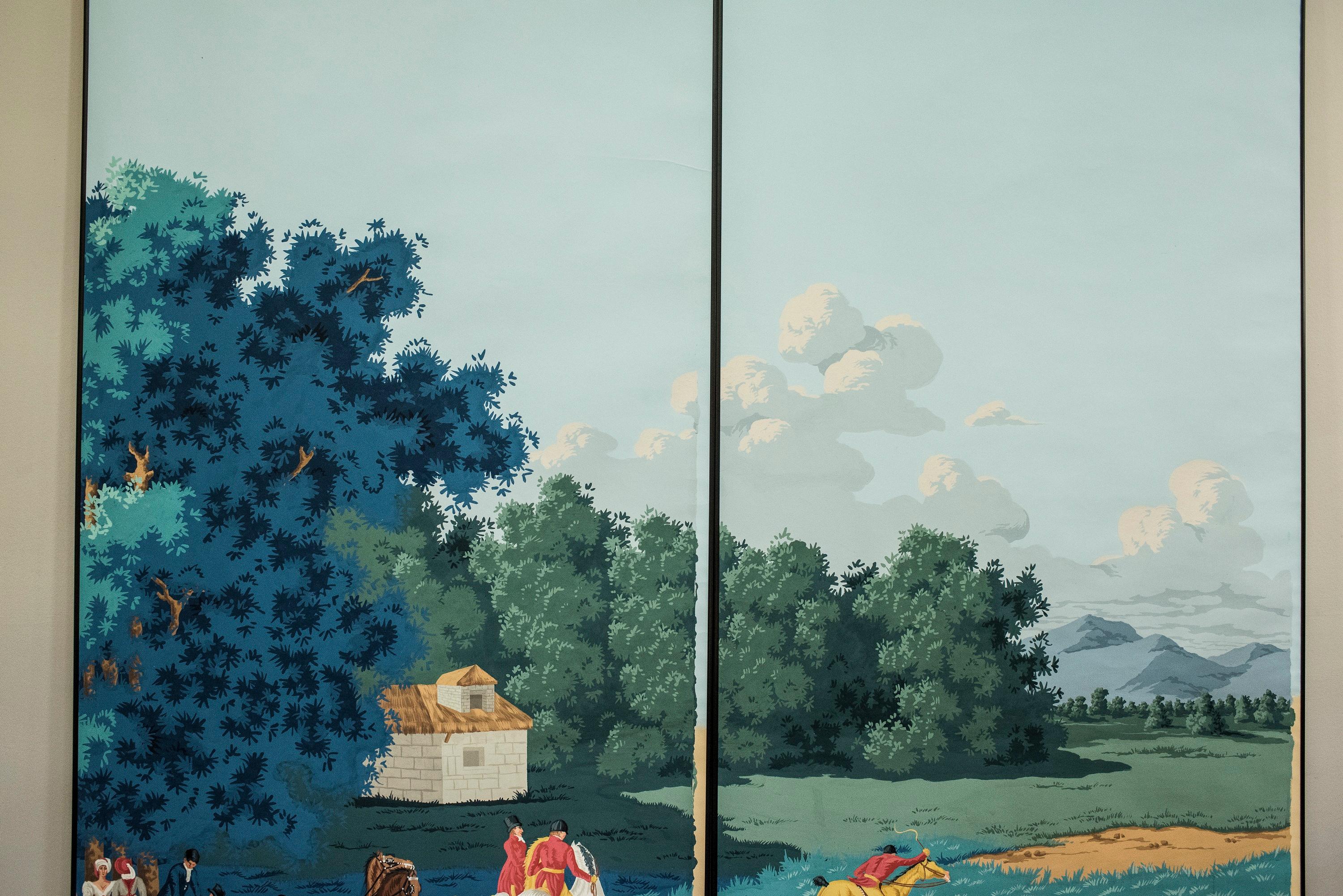 Late 20th Century De Gournay Painted Set of 2 Wallpaper from Duarte Pinto Coelho Collection
