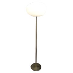 Vintage Natuzzi Italian Blown Glass in Mat White and Polished Steel Floor Lamp