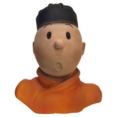 Orange Frances Vintage “Tintin” sculpture/bust, plaster