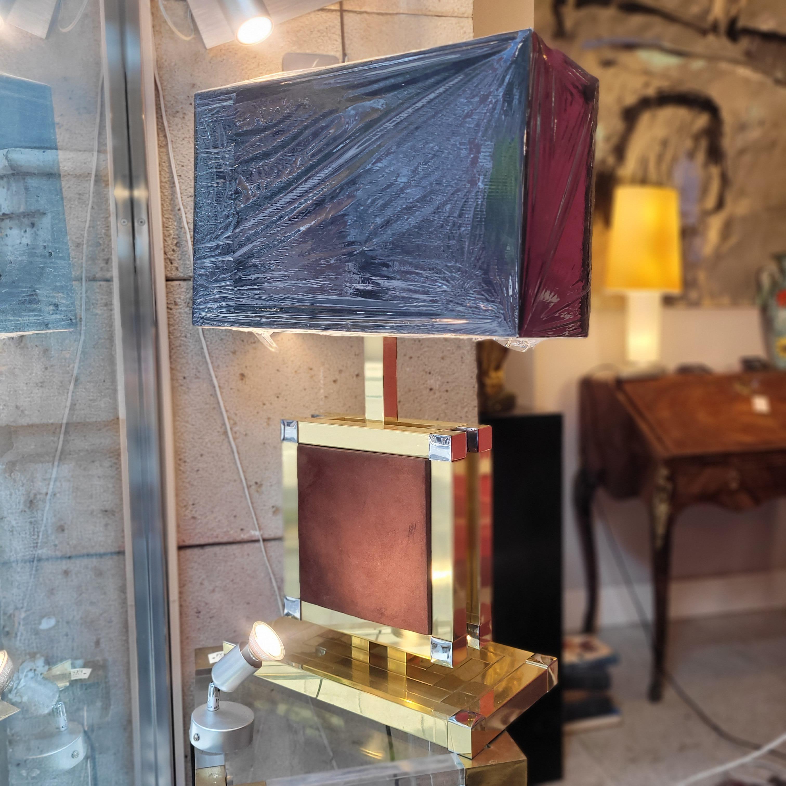 Italie Lampe à poser, laiton et acier chromé, Willy Rizzo pour BD Lumica en vente 11