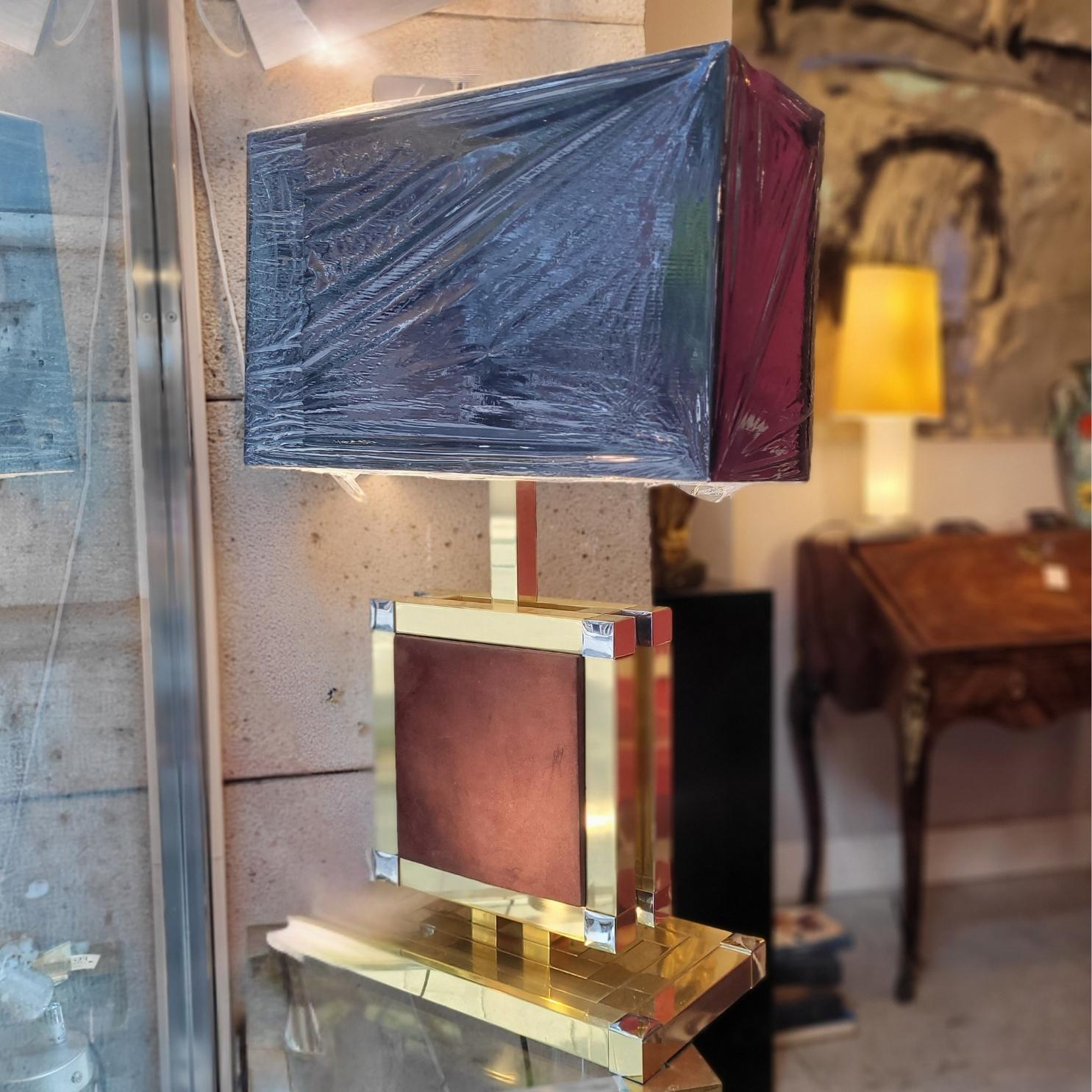 Italie Lampe à poser, laiton et acier chromé, Willy Rizzo pour BD Lumica Bon état - En vente à Valladolid, ES