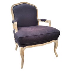 Queen of France armchair, Louis XV / Provençal style, oak and upholstery