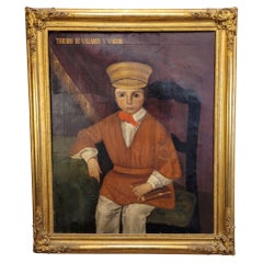 Oil on canvas Spanish “Portrait Toribio of Velasco and Viguri”