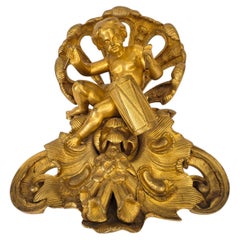 Scultura di Napoleone III in bronzo dorato, ormolu raffigurante un ragazzino che suona il tamburo, Francia