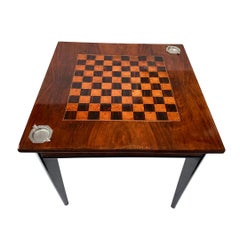 French Art Deco square gaming table in the Louis XVI style preciuos wood metal