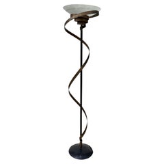 Enzo Ciampalini style, Italy. Copper and Murano glass floor lamp midcentury