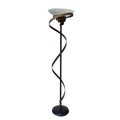 Enzo Ciampalini style, Italy. Copper and Murano glass floor lamp midcentury