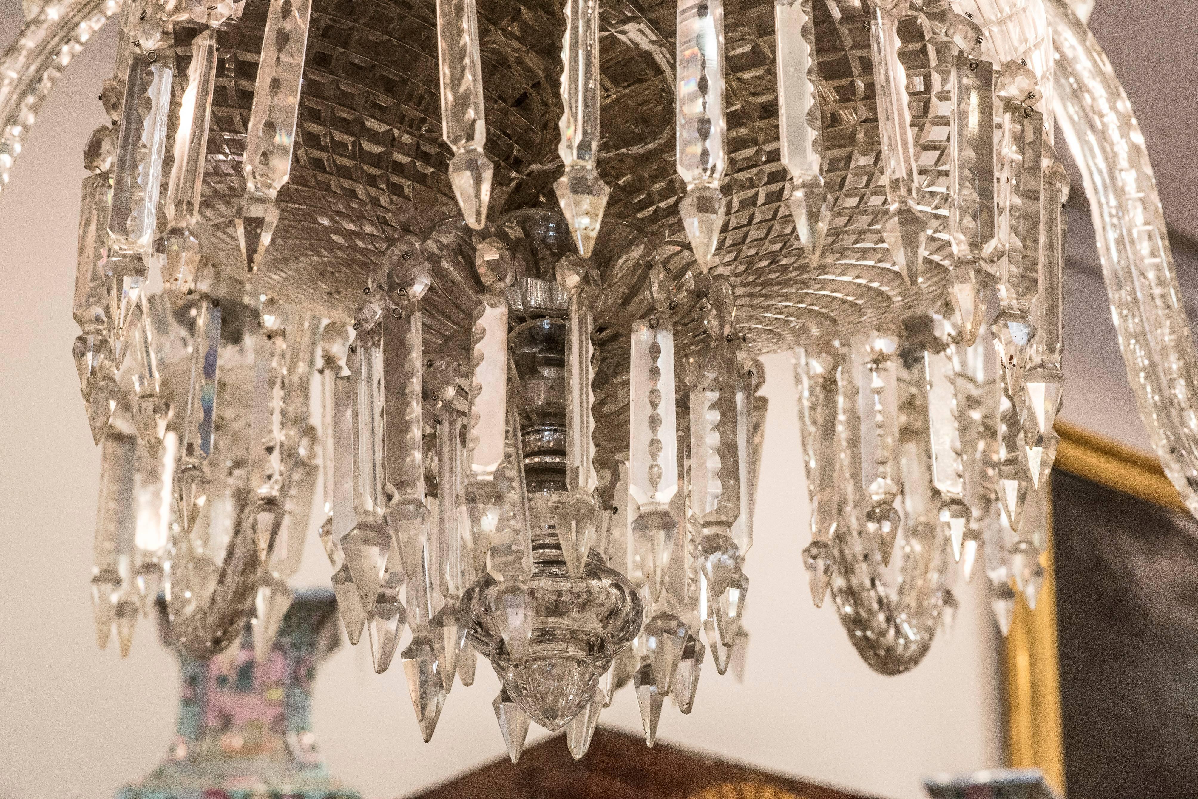 20th Century Louis XV Style French Crystal Carved Chandelier