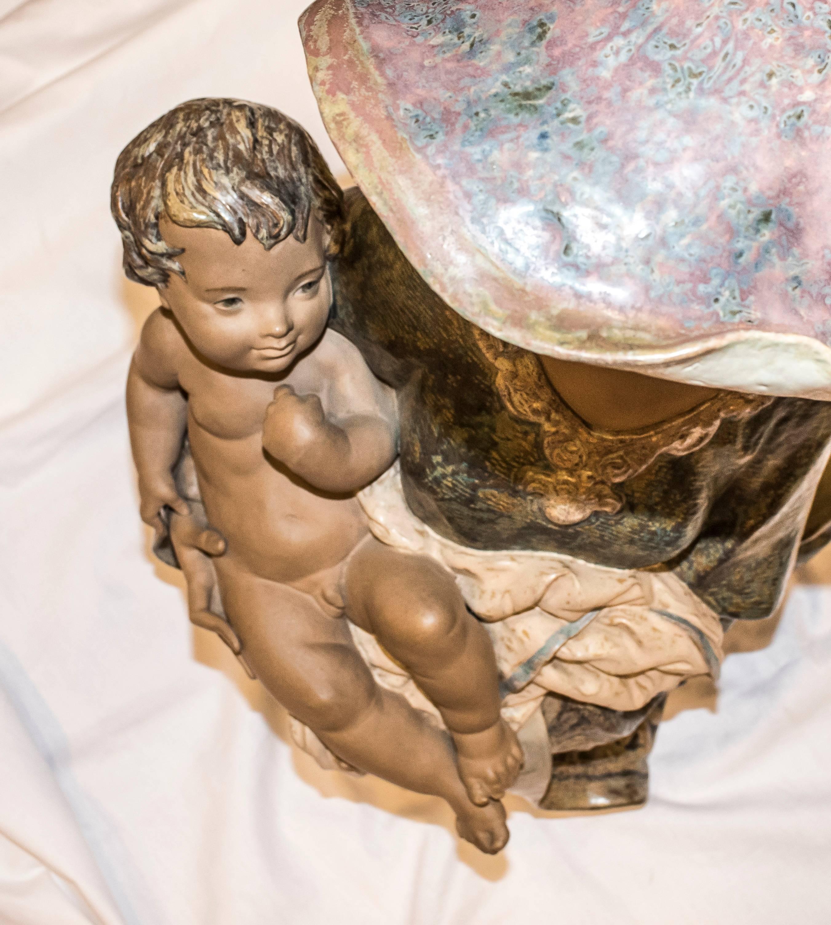 LLadro 20th Century Polychromatic Spanish Signed Biscuit Clasic Madonna 1