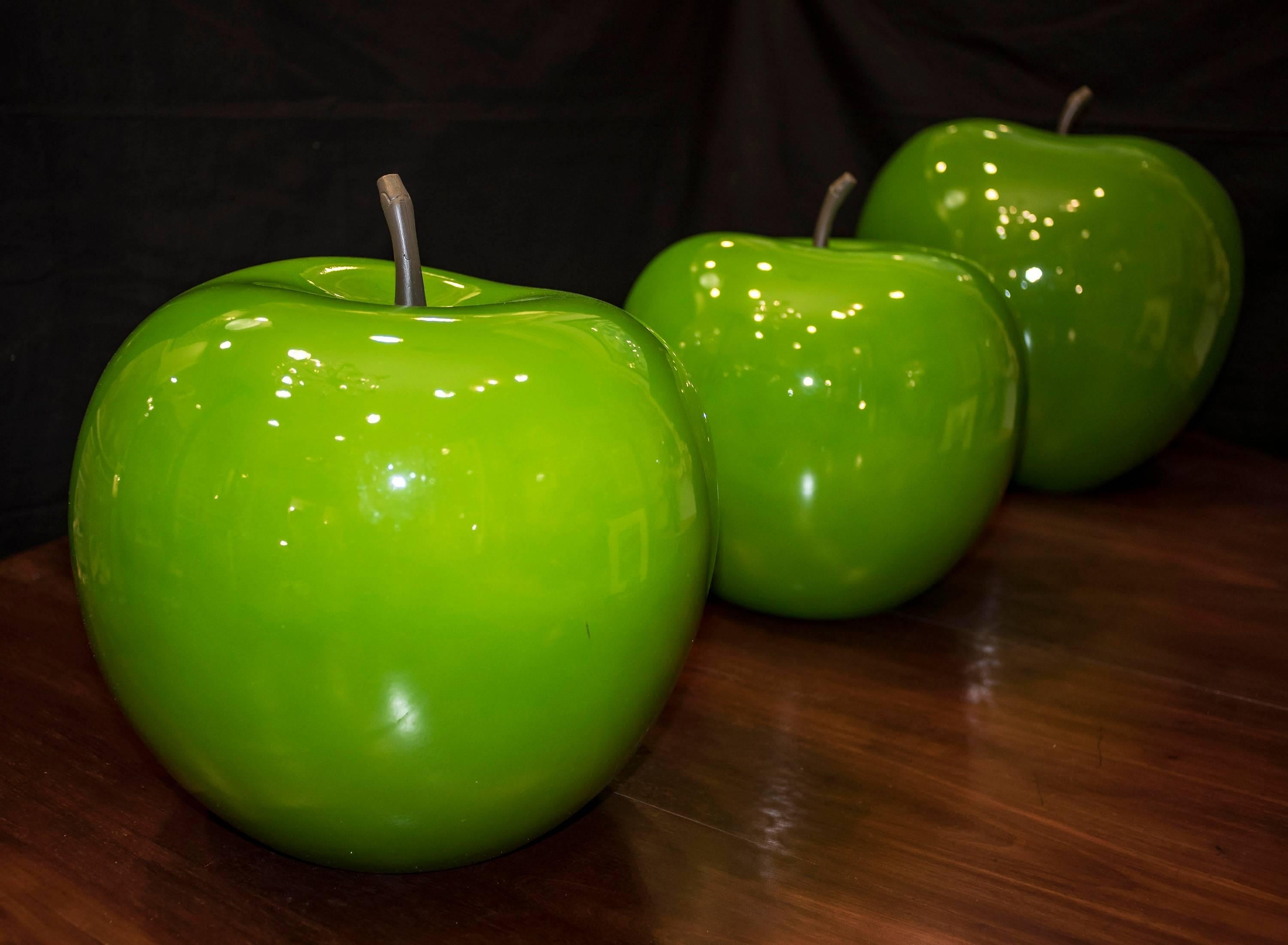 Italian Midcentury green Fiberglass Danish Apples  Collection, 60s