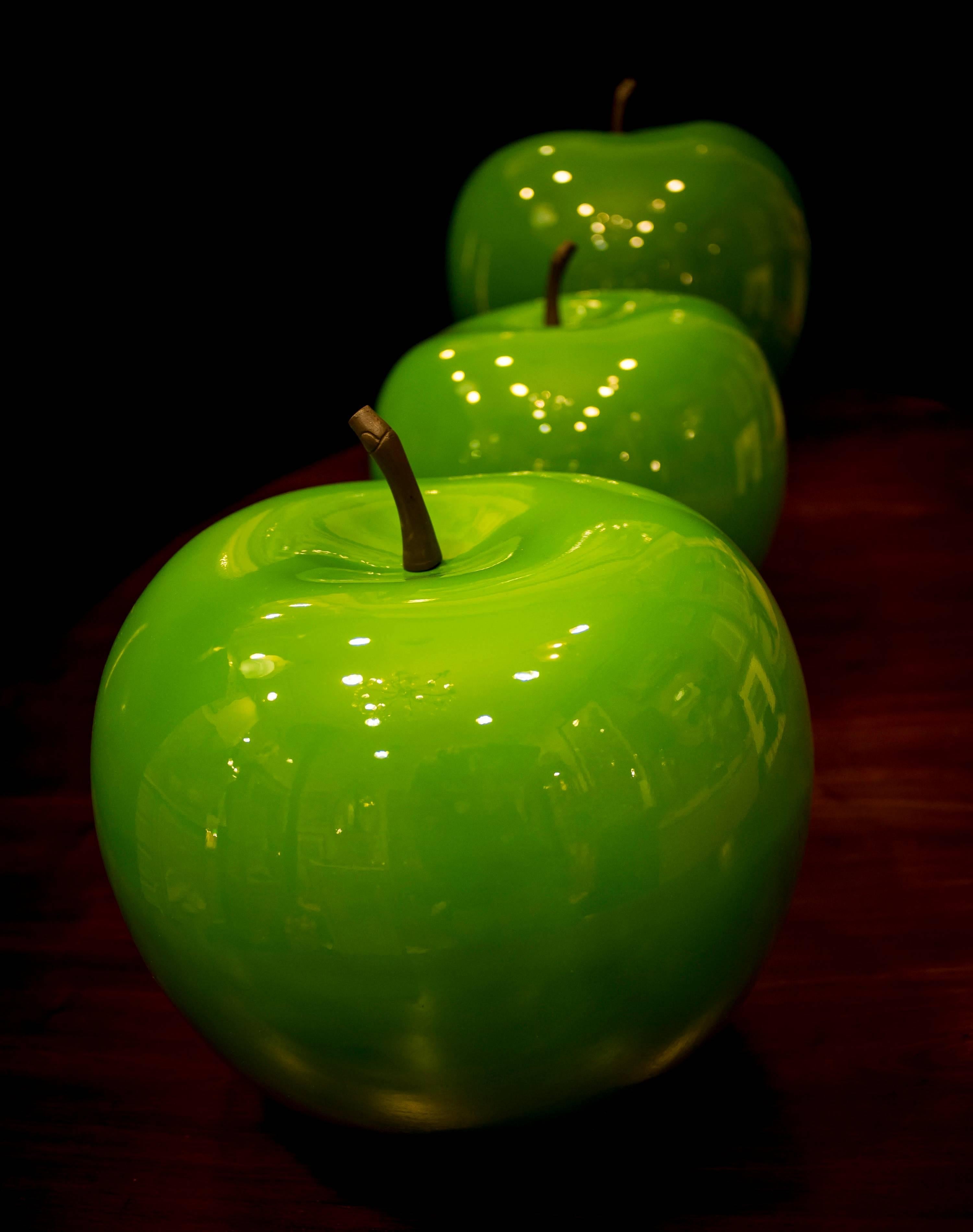 Grüne dänische Apfeln aus Glasfaser aus der Mitte des Jahrhunderts  Sammlung, 60er Jahre (Sonstiges)