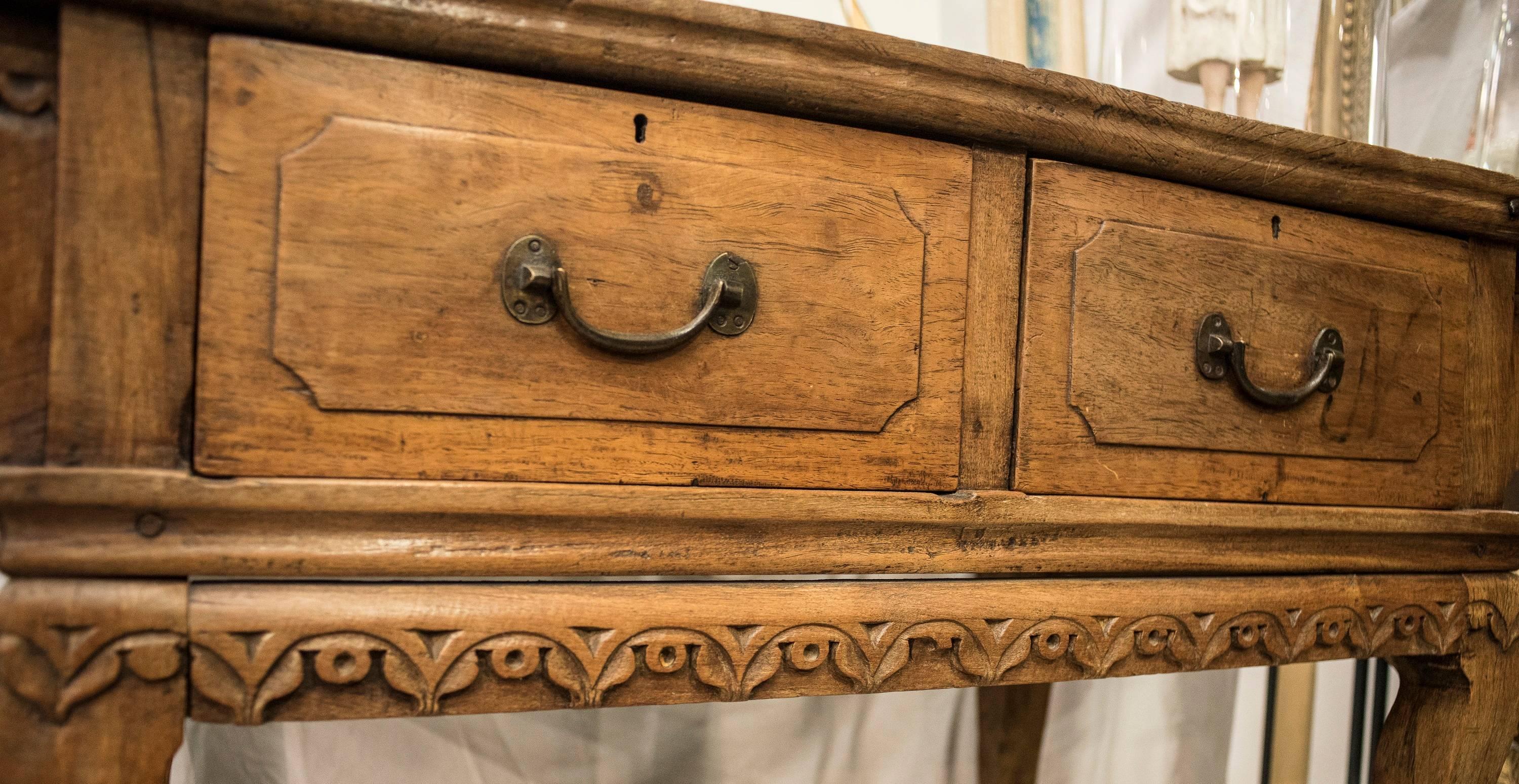 French 18th Century Carved Elm Chinese Console