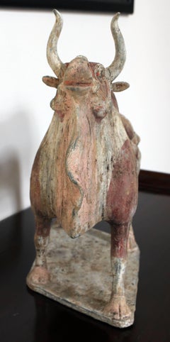 Chinese Northern Wei Terracotta Mingqi Funerary Ox, 386-534 AD