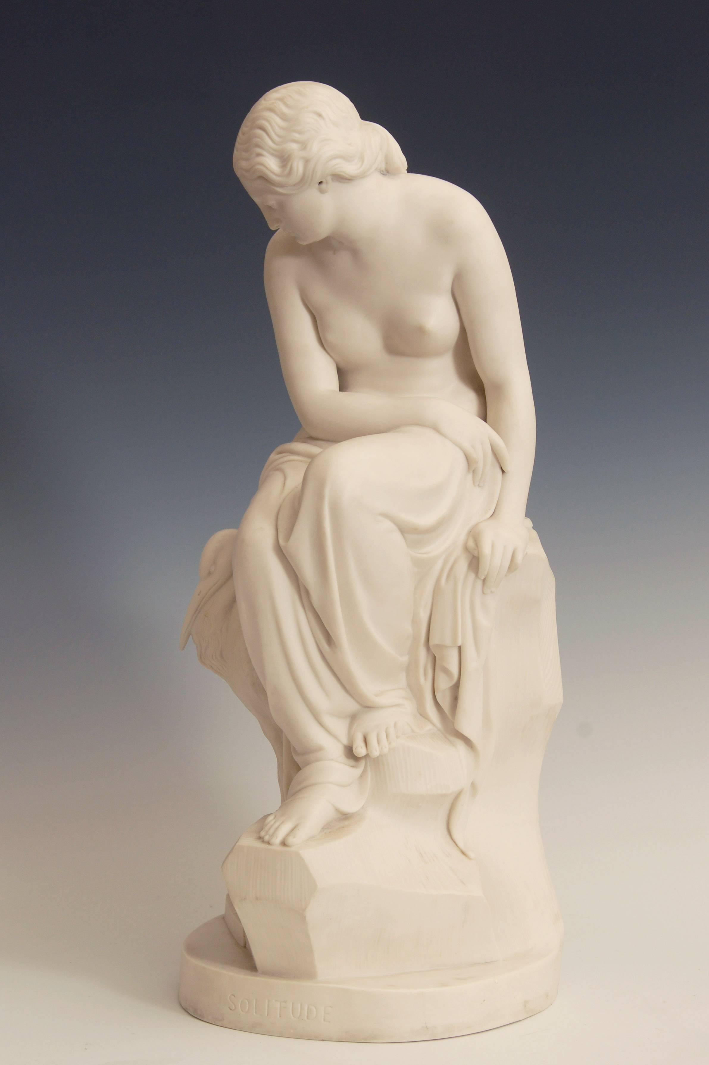 Minton Art Union Parian Figure, 'Solitude' by J. Lawlor, 1852 In Good Condition In Brighton, GB