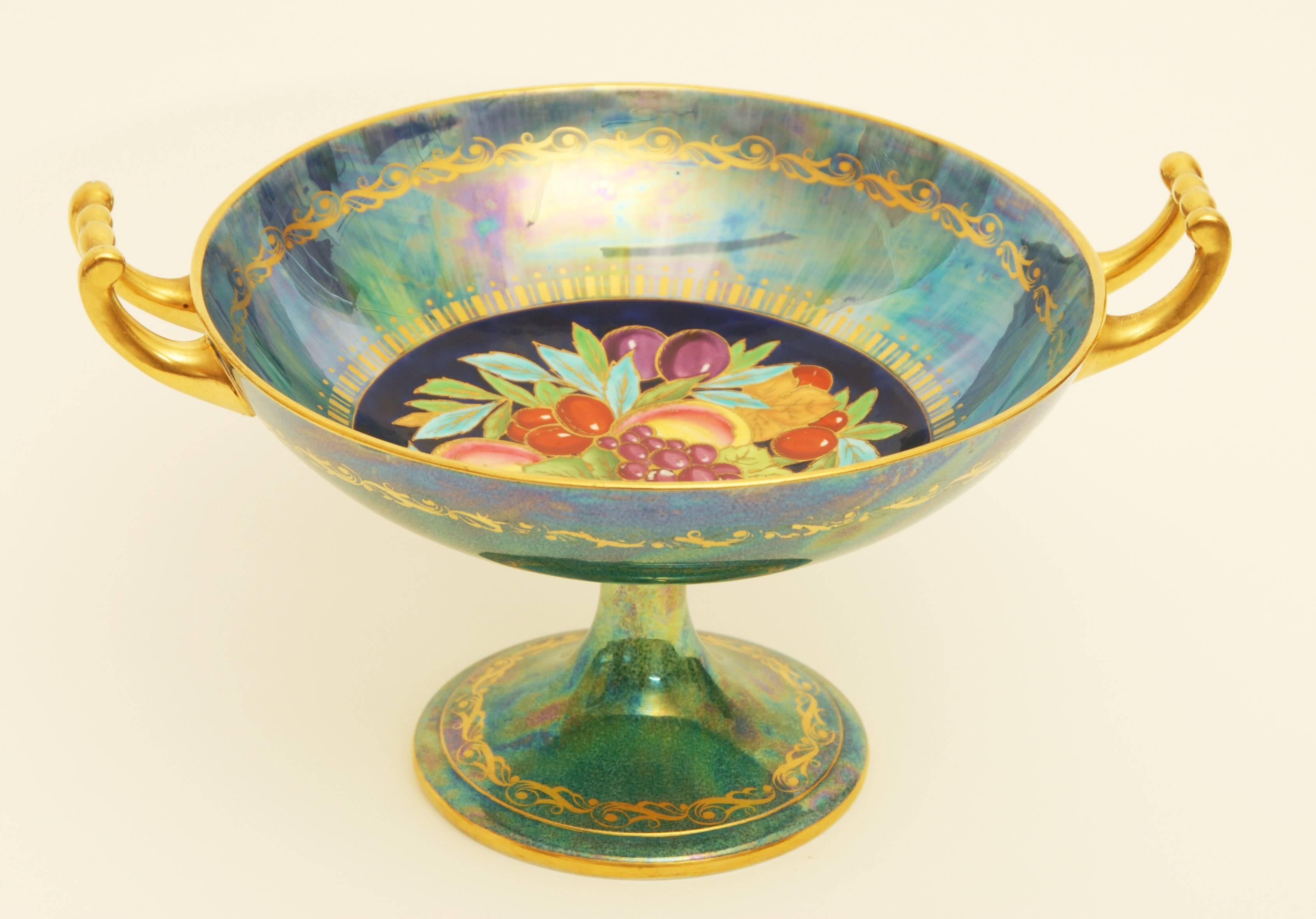 Beautiful vibrant Minton lustreware bowl/comport, circa 1900.

 