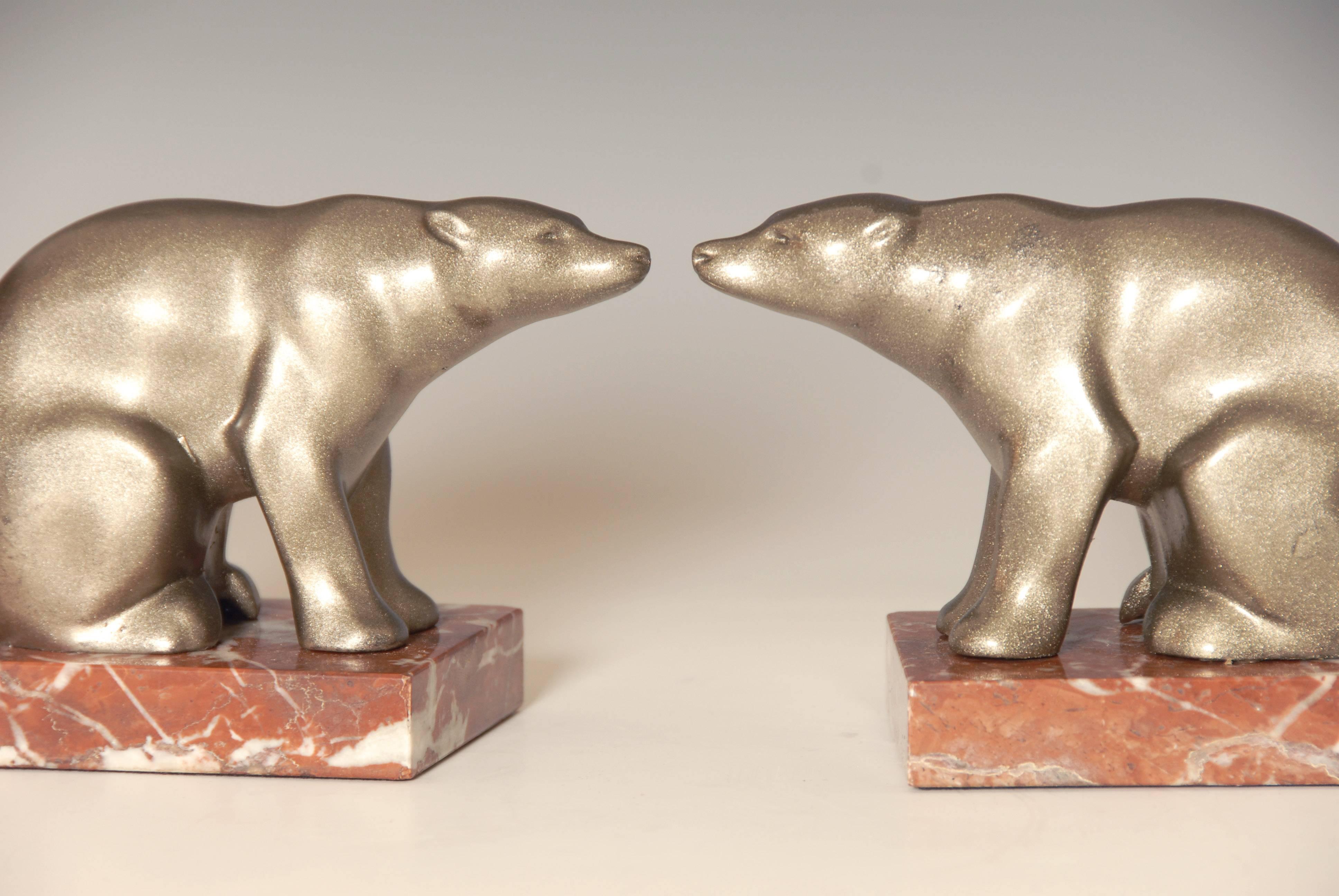 Pair of Art Deco Polar Bear Bookends 2