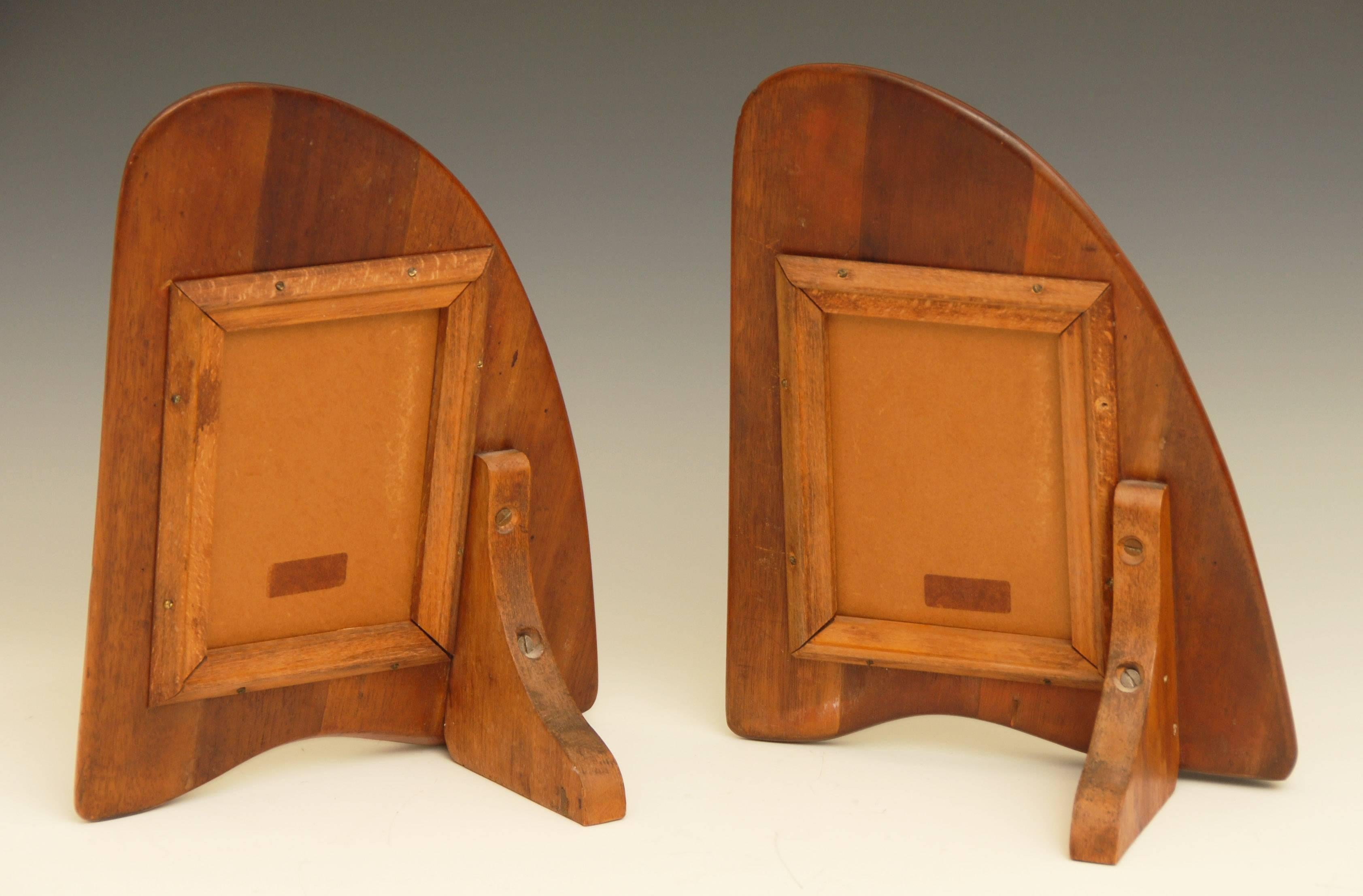 20th Century Large Pair of Midcentury Modernist Wooden Picture Frames For Sale