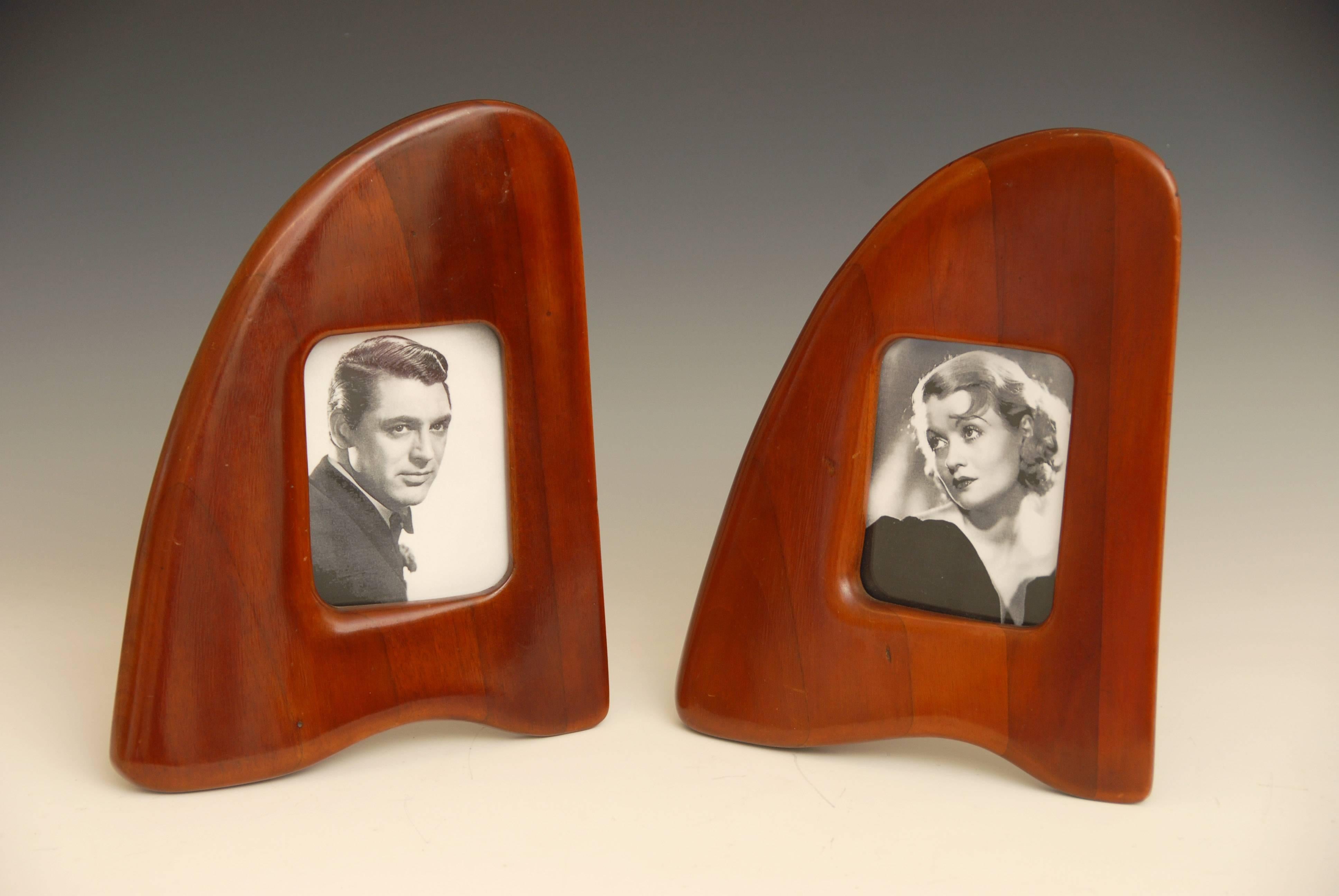 Mid-Century Modern Large Pair of Midcentury Modernist Wooden Picture Frames For Sale