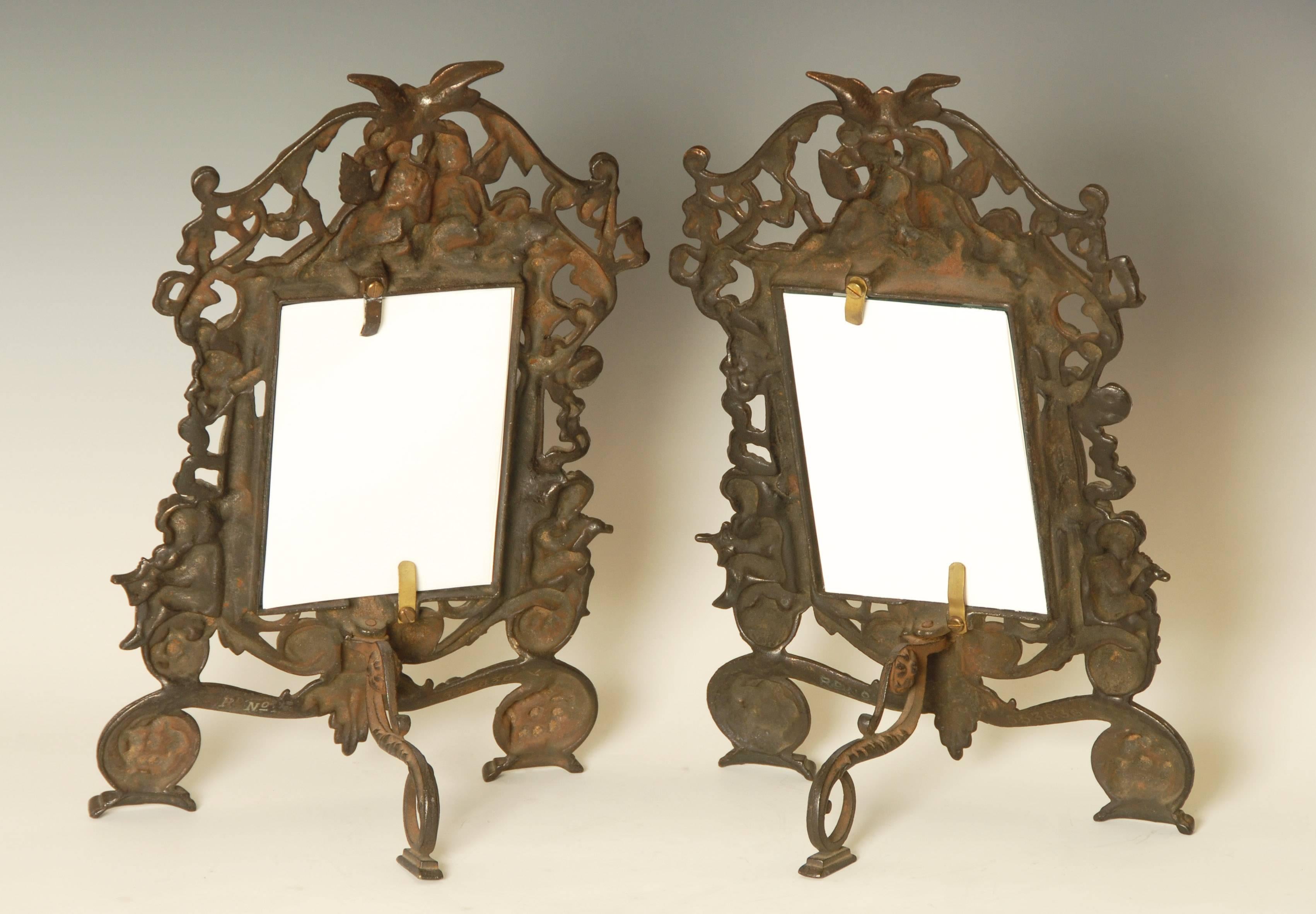 Pair of Victorian Cast Metal Picture Frames 1