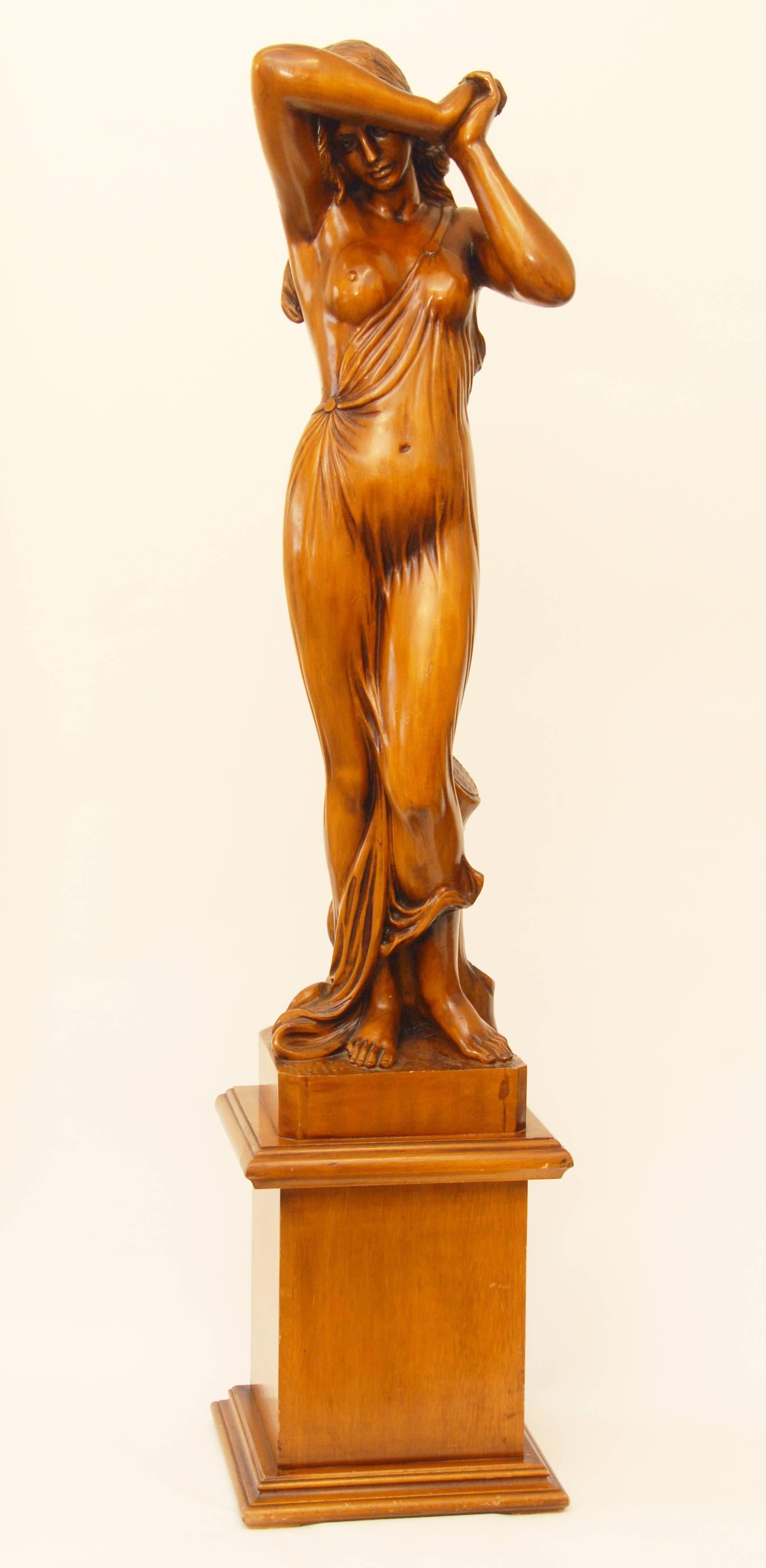 Art Nouveau Sculpture of a Semi Naked Female For Sale 1