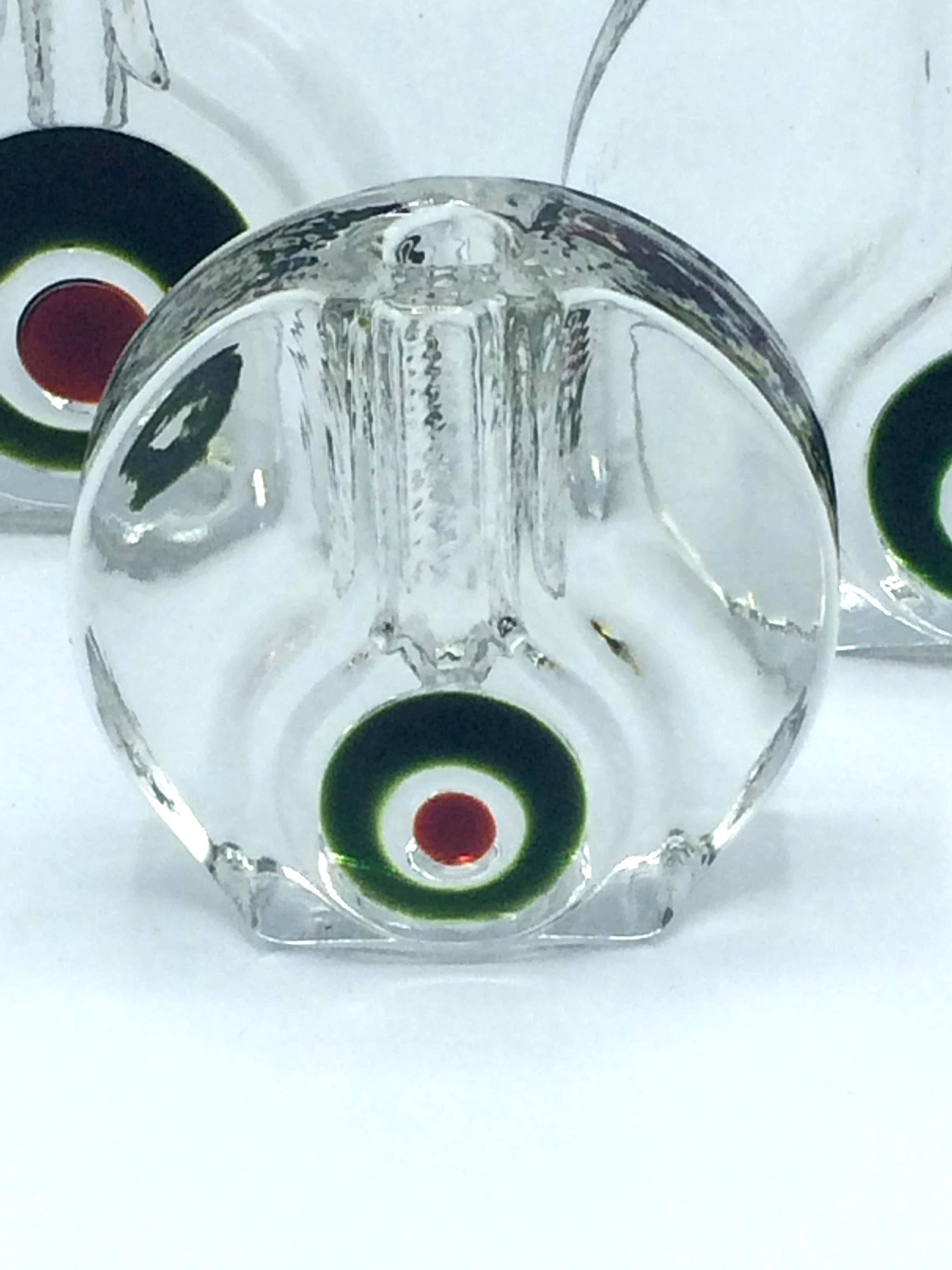 Set of Three Bud Vases by Walther Glass, Bullseye Edition In Excellent Condition For Sale In Gent, BE