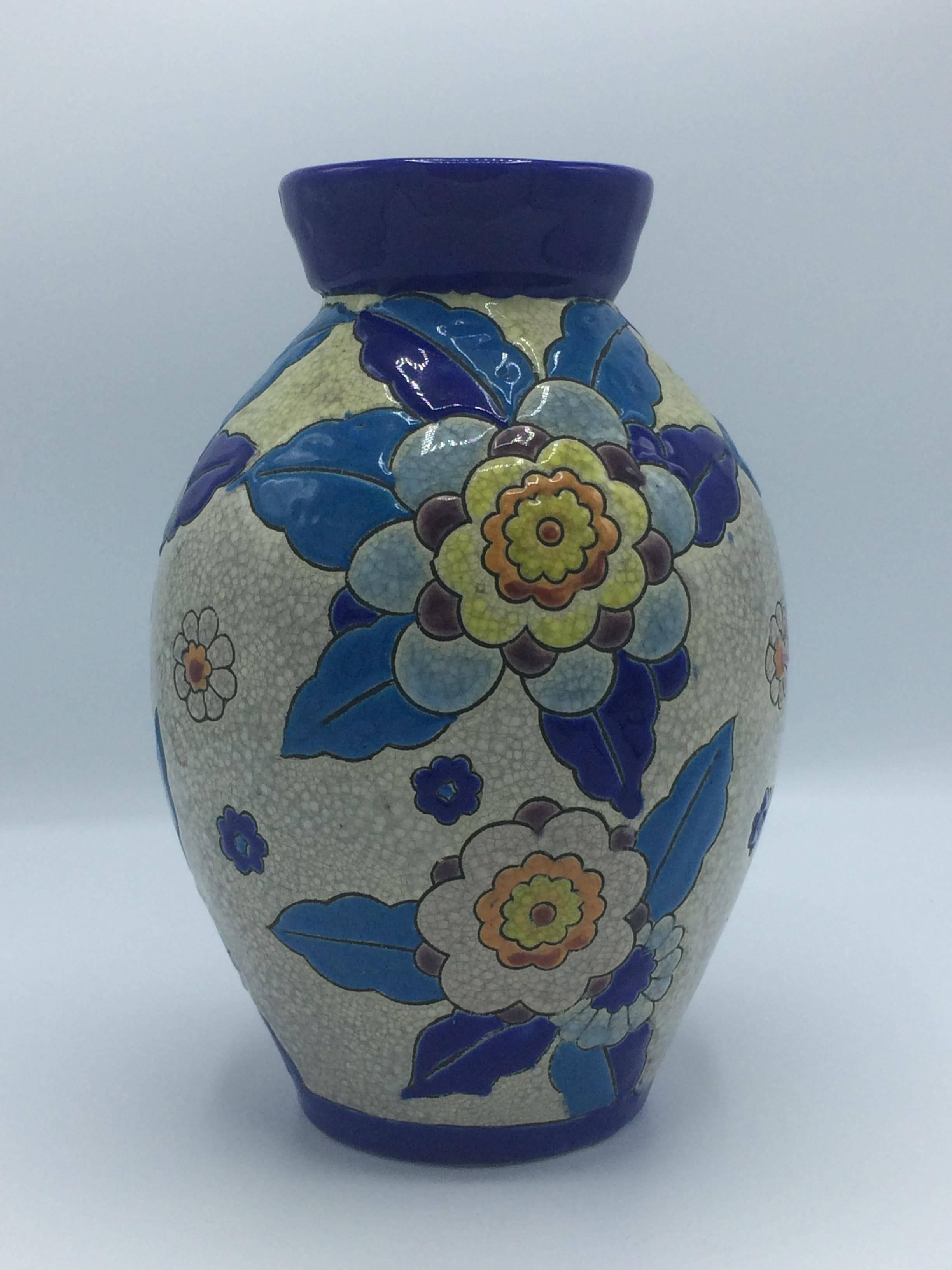 Belgian Art Deco Keramis Flower Vase, 1929 For Sale