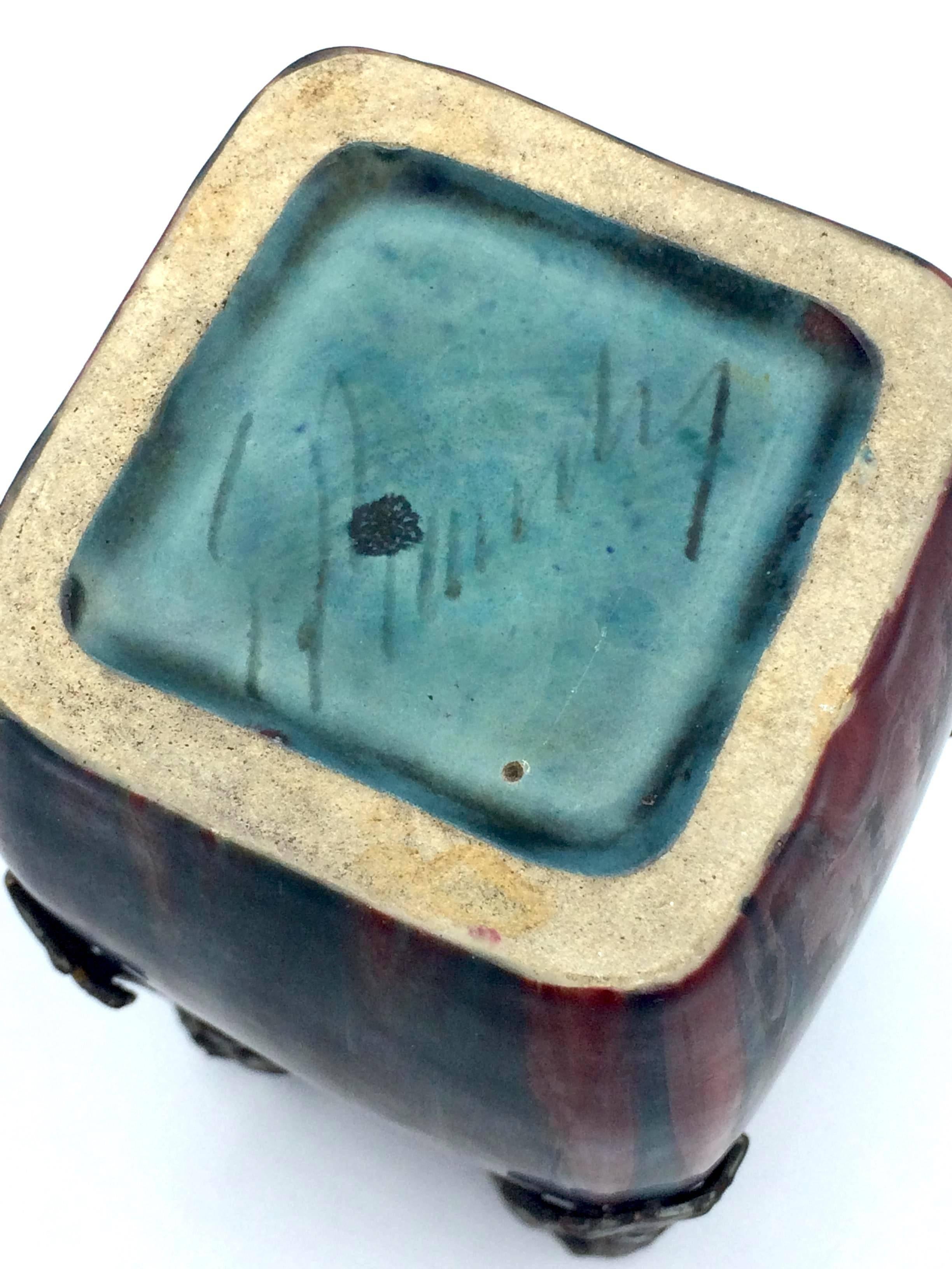 Enameled Vase by French Artiste Eugene Baudin, Top Art Nouveau For Sale 6