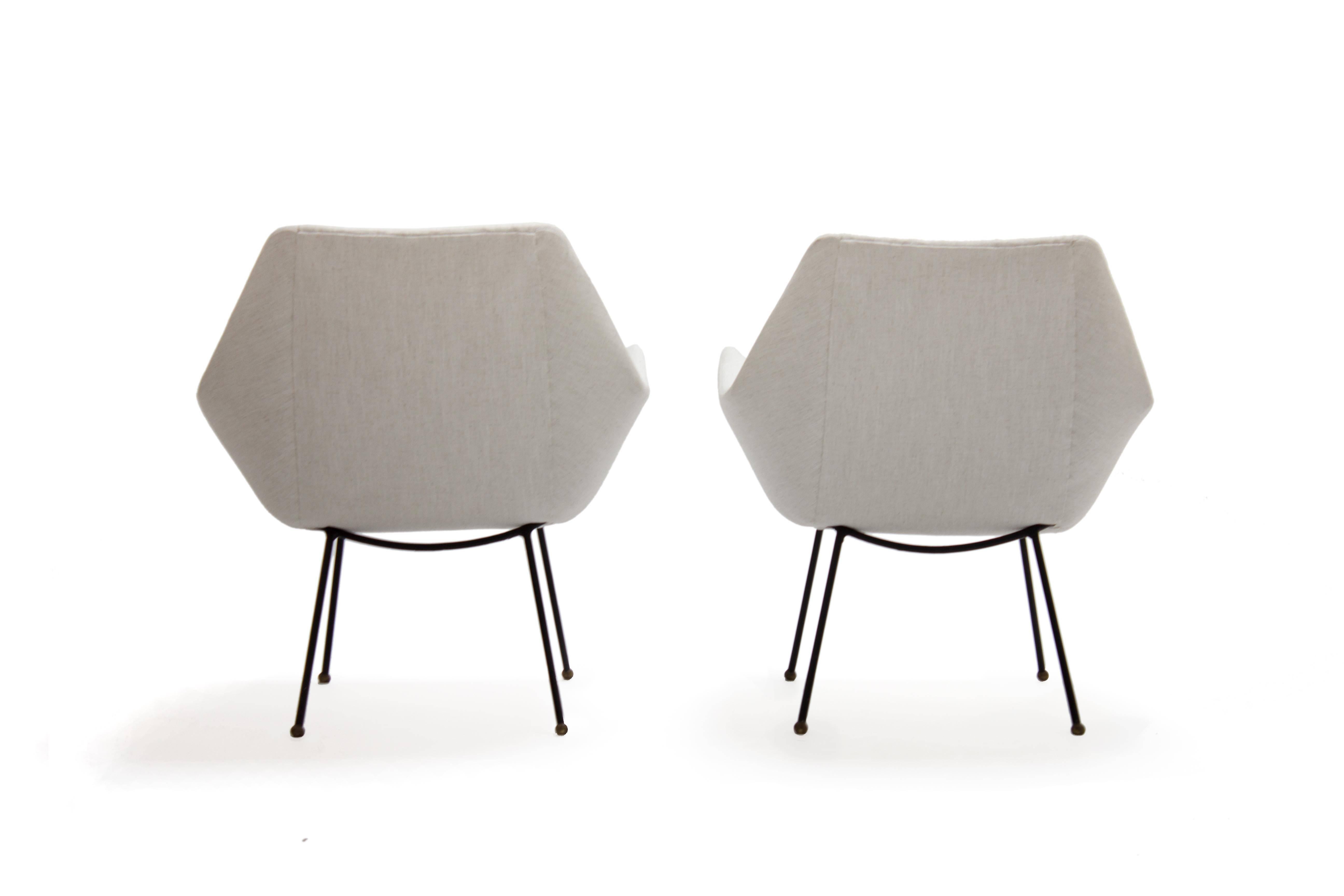 Mid-20th Century Mid-Century Ivory Lounge Chairs by Carlo Hauner for Forma, Brazil, circa 1960