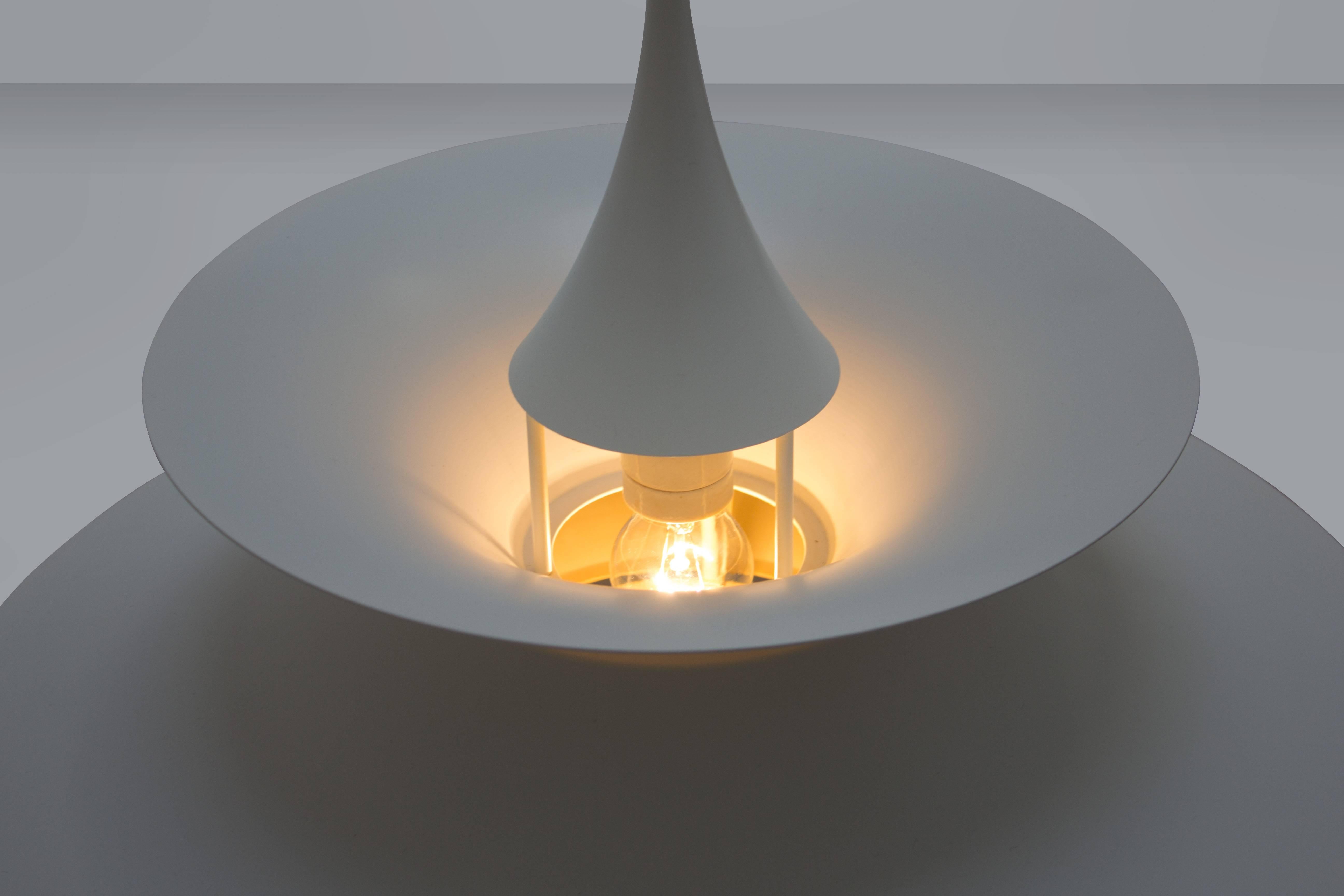 Danish Midcentury White Pendant Lamp by Eric Balslev for Fog & Mørup, Denmark