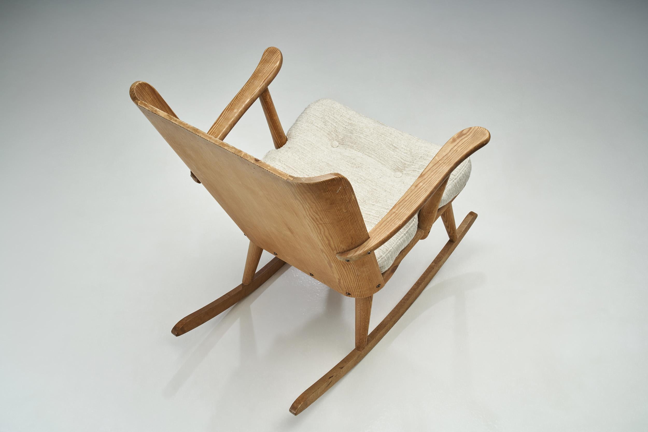 Sedia a dondolo Göran Malmvall per Karl Andersson & Söner, Svezia, anni '40 in vendita 3