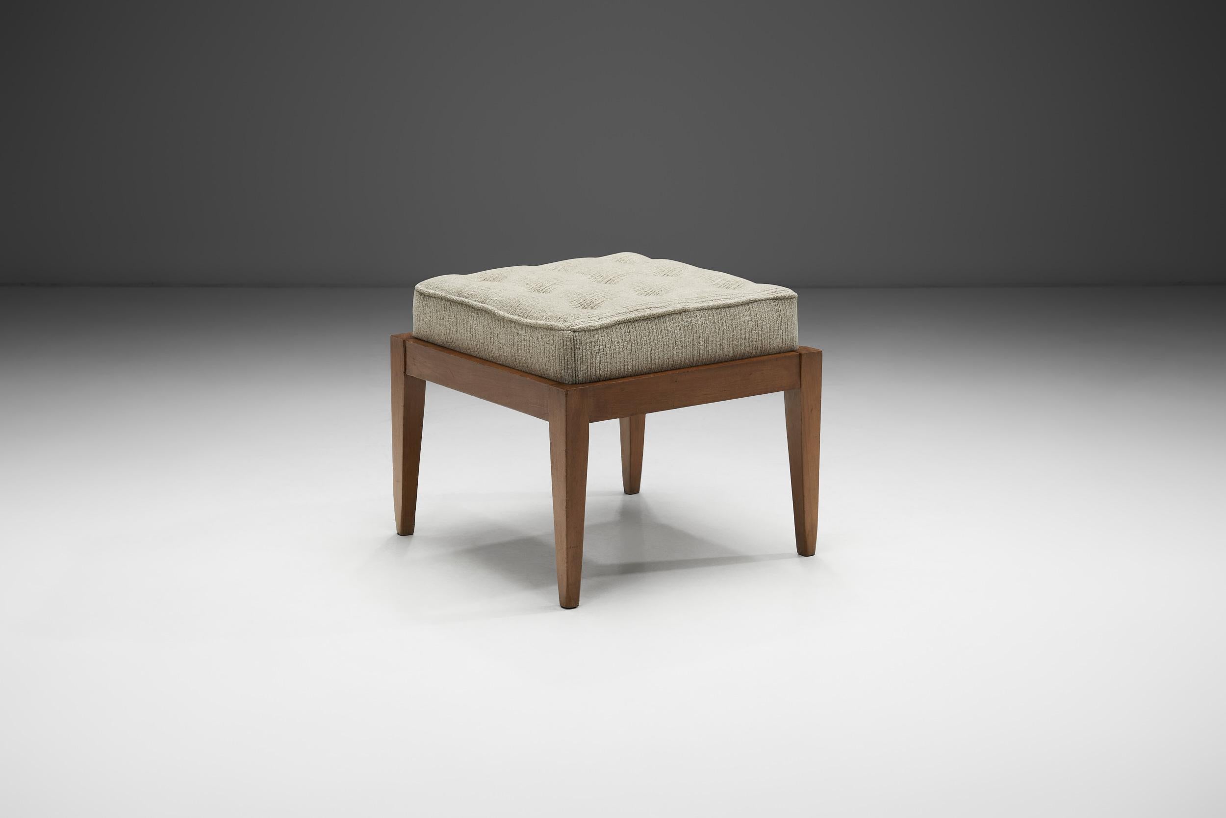 Hocker mit gepolstertem Sitz von La Compagnie des Arts Français, Frankreich 1940er Jahre (Französisch) im Angebot