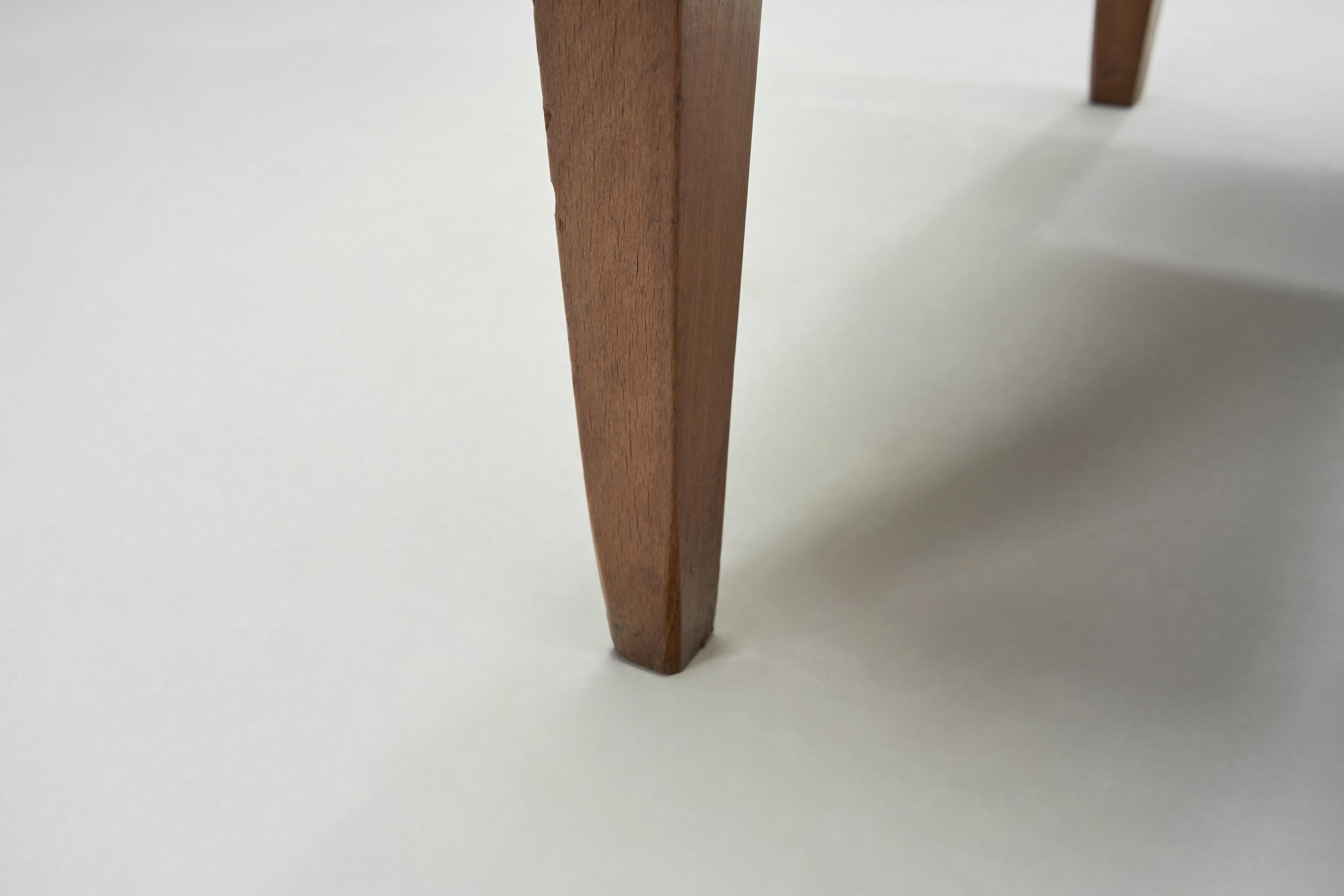 Hocker mit gepolstertem Sitz von La Compagnie des Arts Français, Frankreich 1940er Jahre im Angebot 8