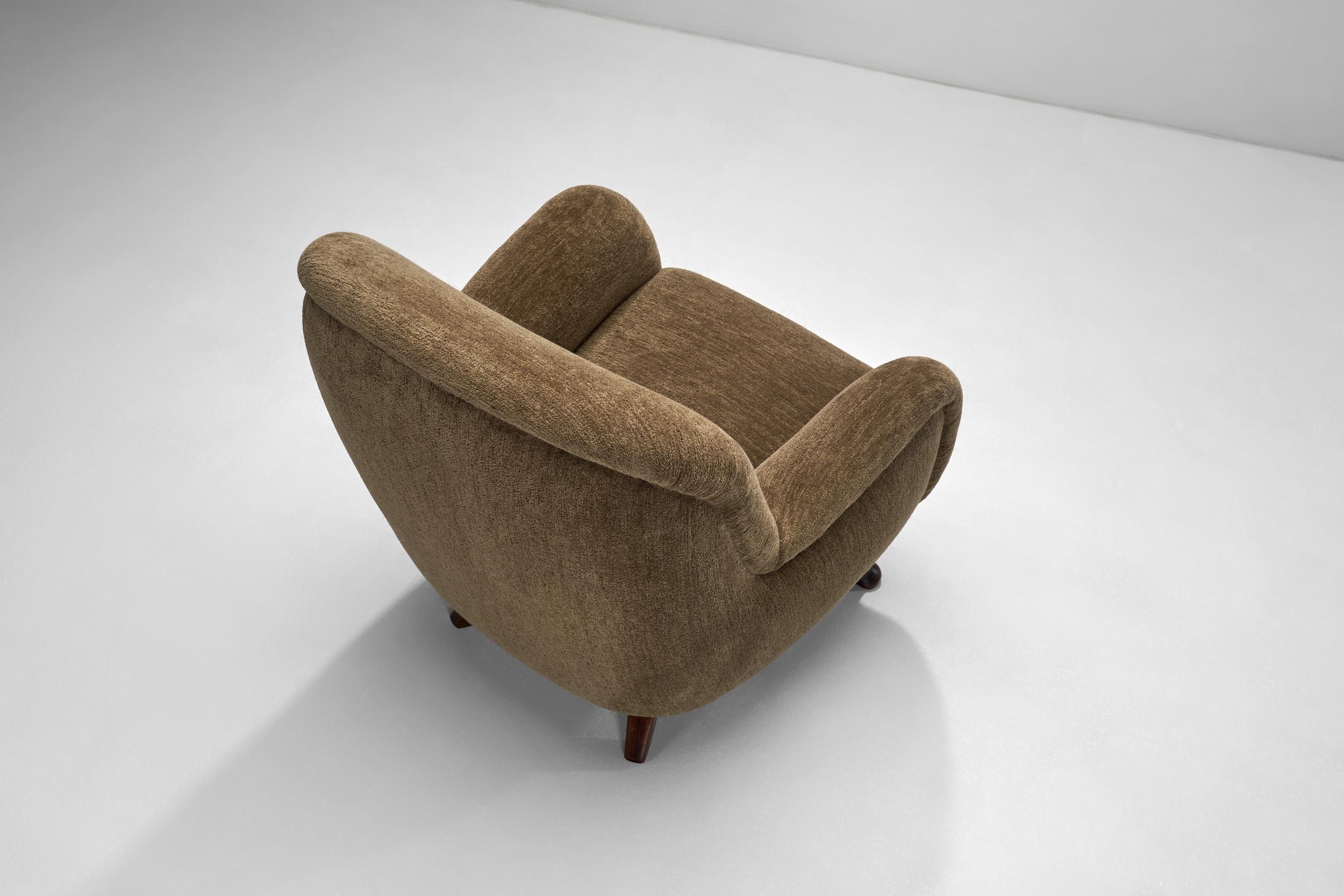 Metà XX secolo Poltrona scandinava imbottita in Oak di Berga Möbler, Svezia, anni '40 in vendita
