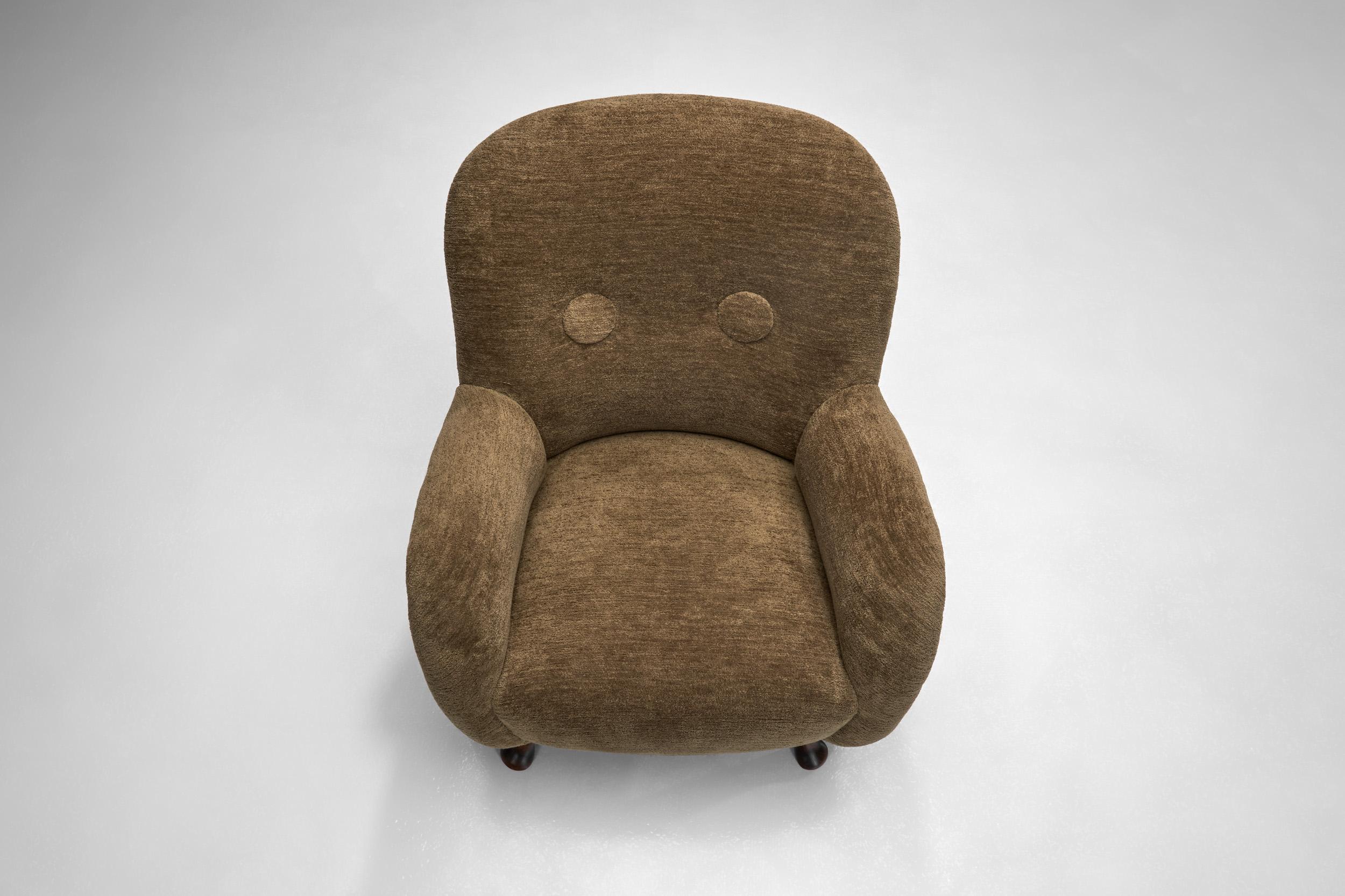 Quercia Poltrona scandinava imbottita in Oak di Berga Möbler, Svezia, anni '40 in vendita