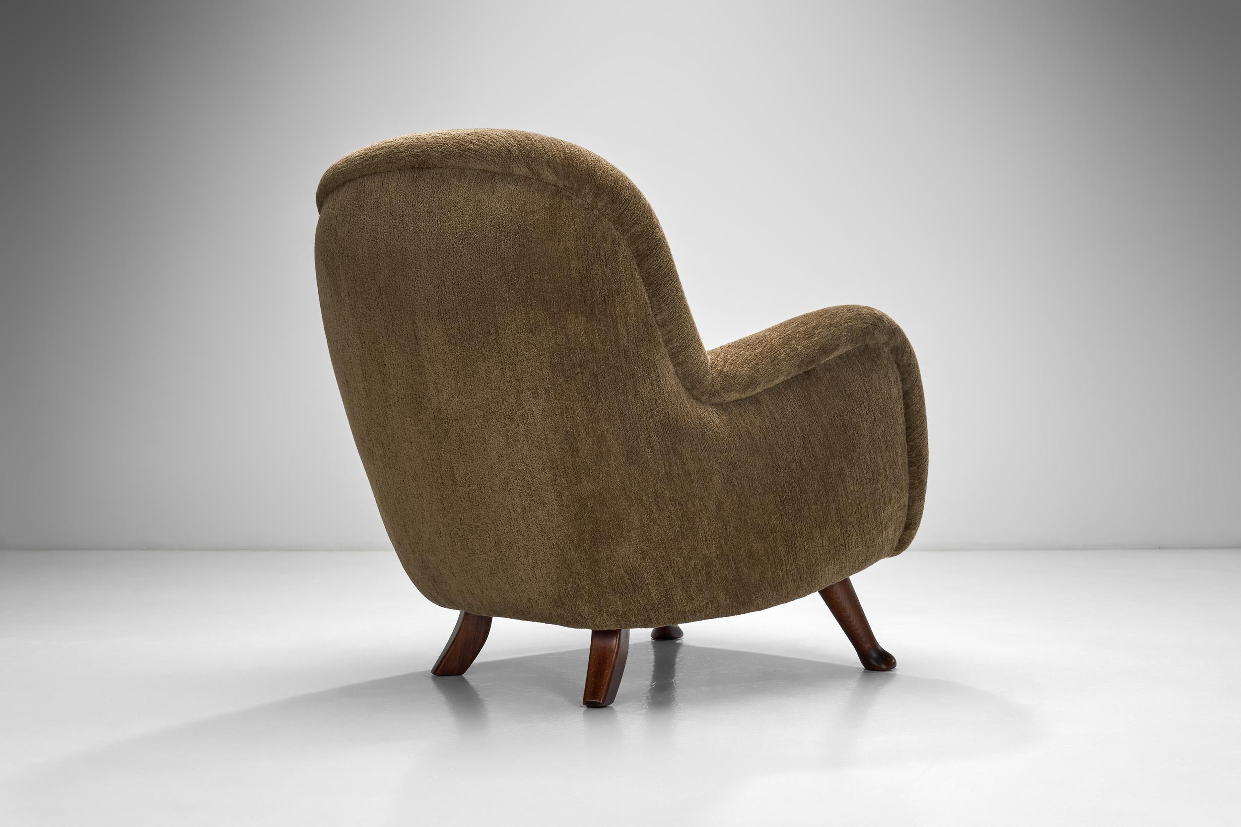 Poltrona scandinava imbottita in Oak di Berga Möbler, Svezia, anni '40 in vendita 5
