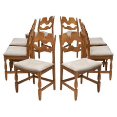 Set of Eight "Razorblade" Dining Chairs by Henning Kjærnulf, Denmark 1960s