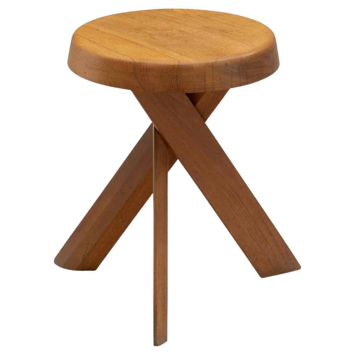 Pierre Chapo Model "S31 A" Solid Elm Stool, France 1974