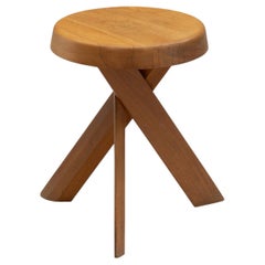 Pierre Chapo Model "S31 A" Solid Elm Stool, France 1974