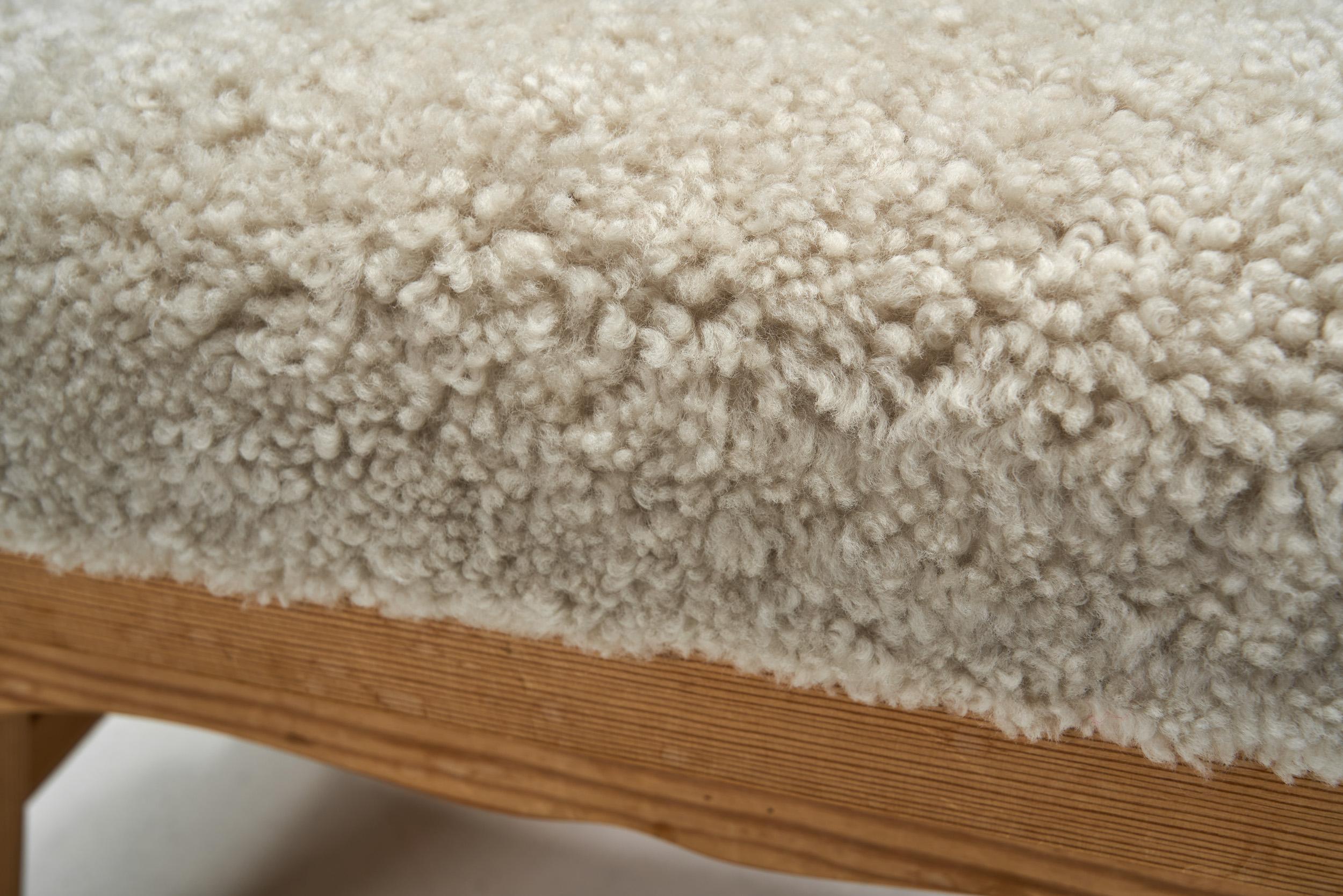 Pair of Stools by Krogenæs with Sheepskin Seats, Norway 20th Century For Sale 6