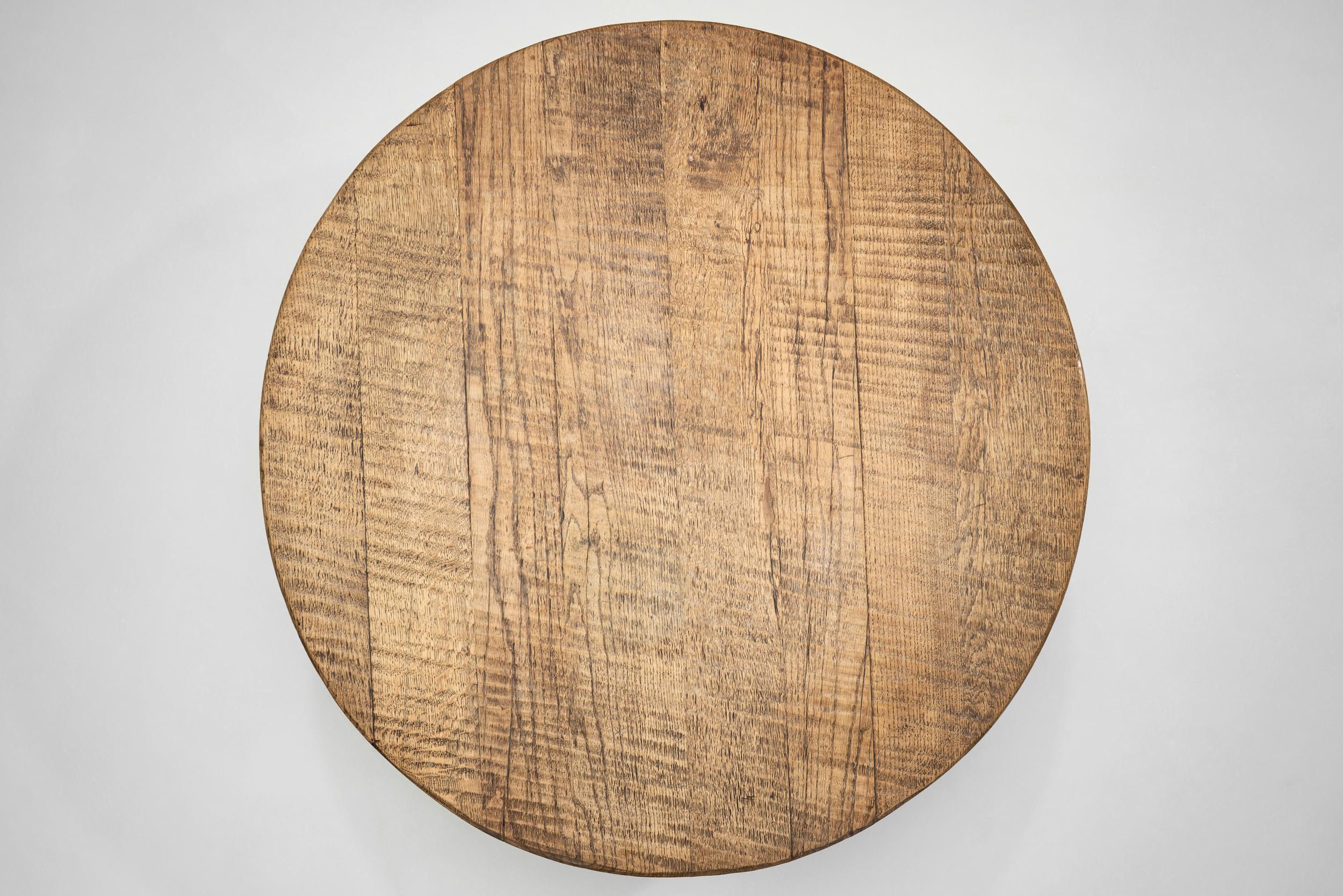 European Brutalist Wooden Coffee Table, Europe second half of the 20th century For Sale 3