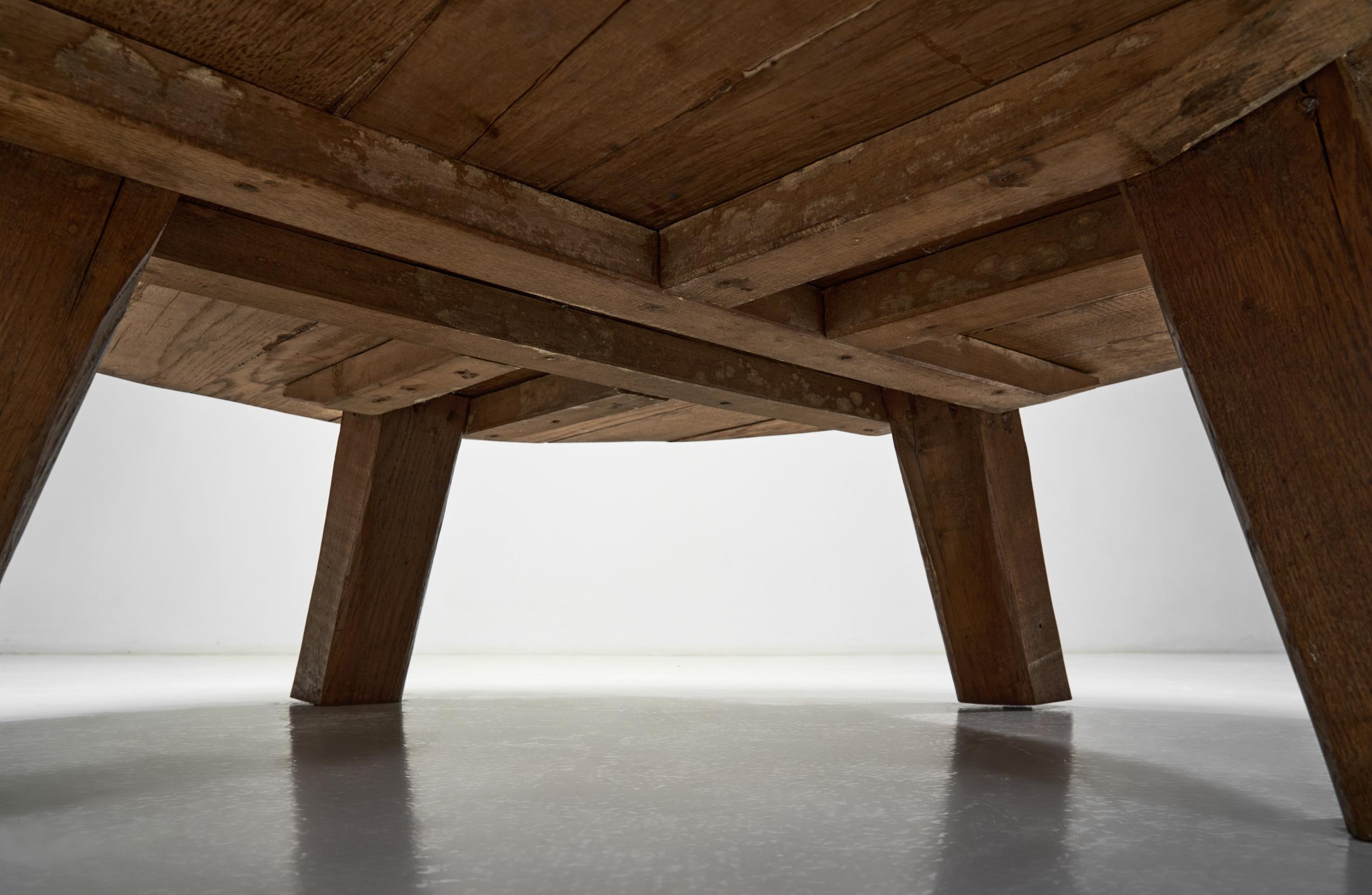 European Brutalist Wooden Coffee Table, Europe second half of the 20th century For Sale 10