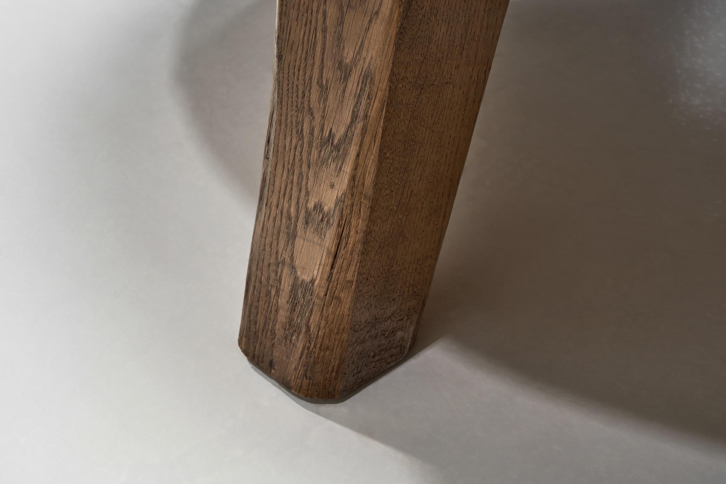 European Brutalist Wooden Coffee Table, Europe second half of the 20th century For Sale 11