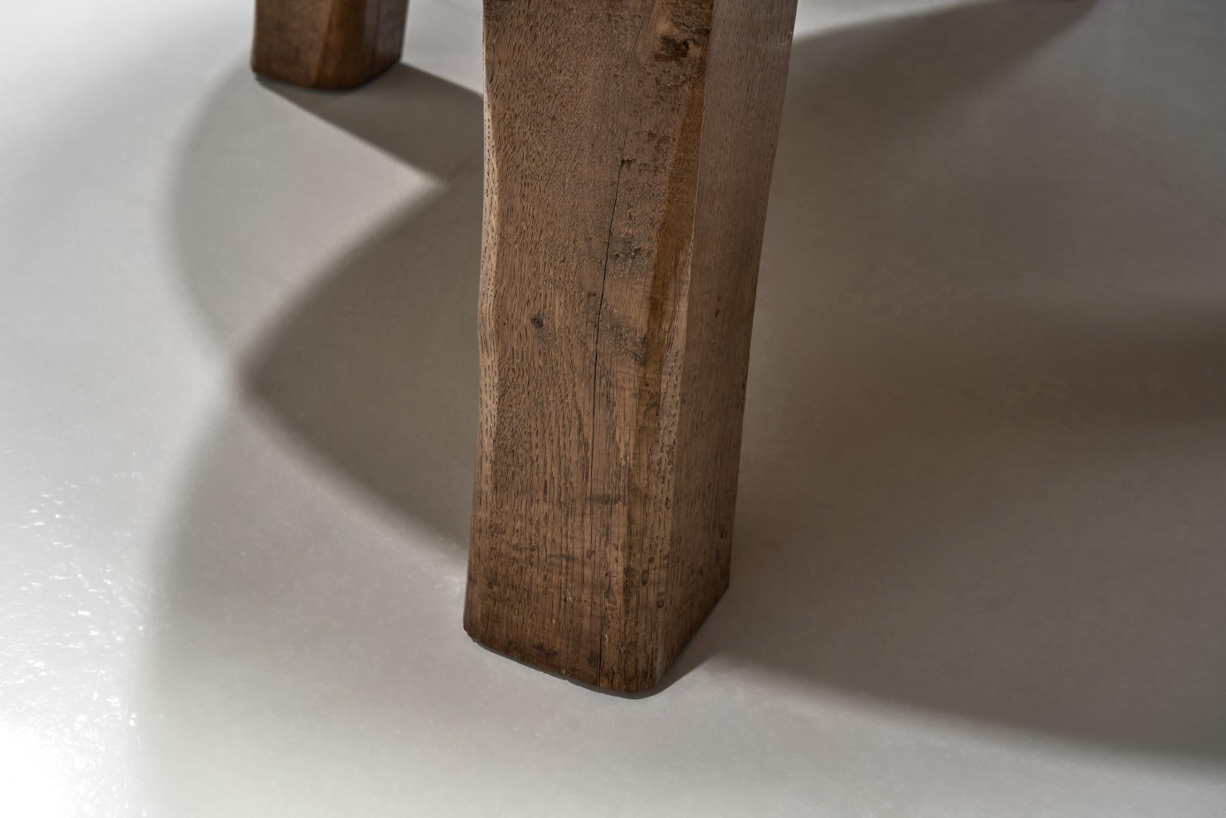 European Brutalist Wooden Coffee Table, Europe second half of the 20th century For Sale 12