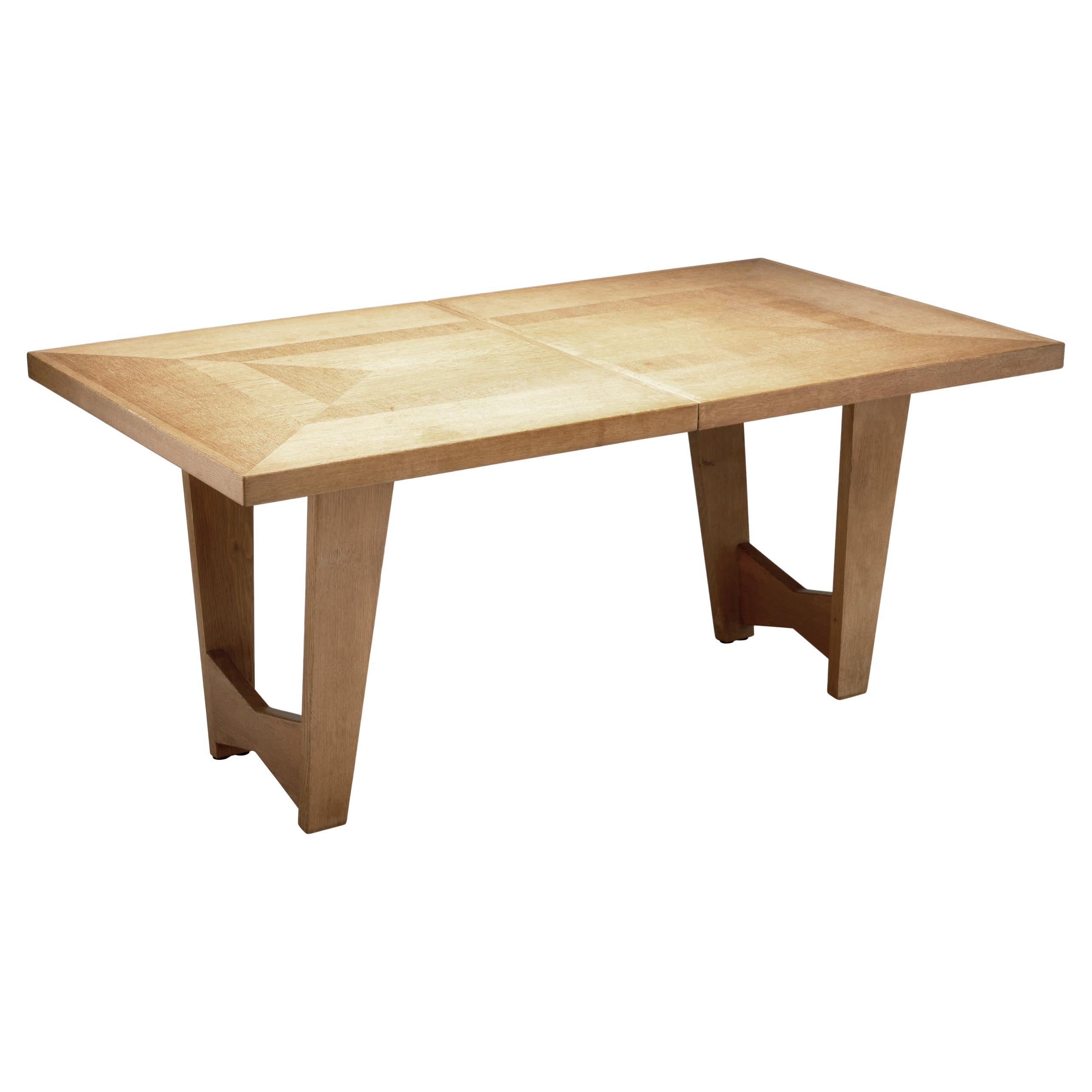 Guillerme et Chambron "Ardennes" Extendable Dining Table, France ca 1960s For Sale